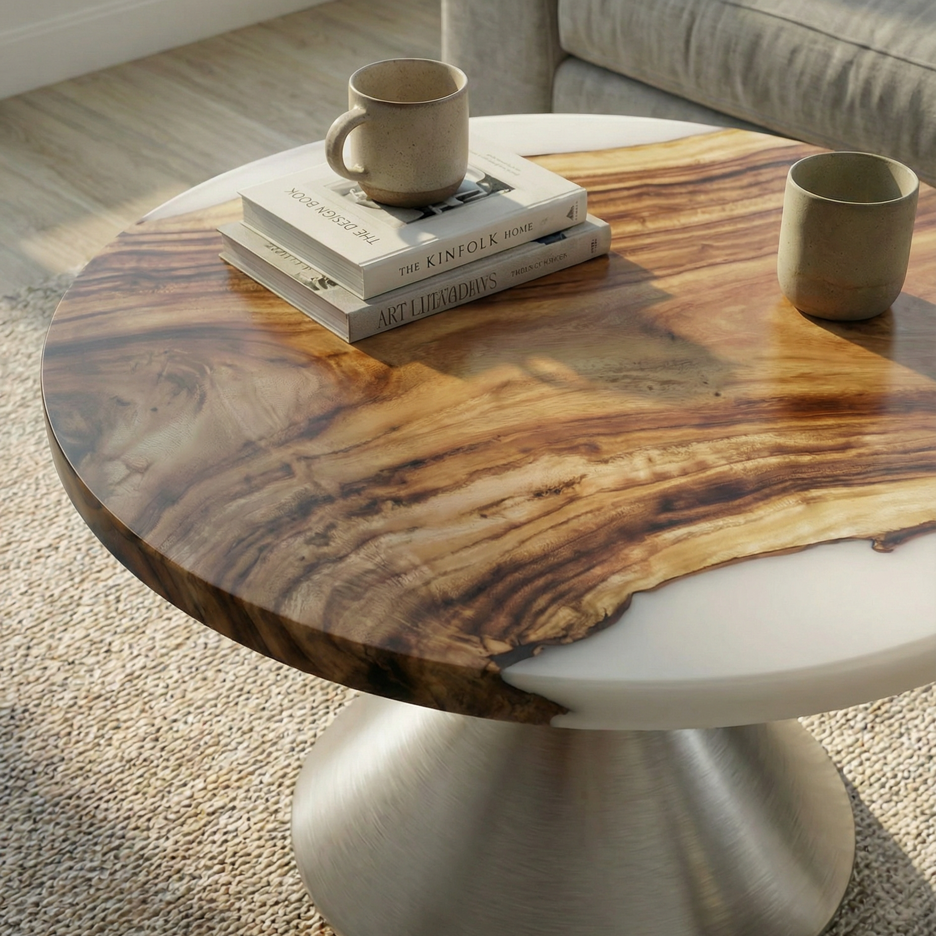 Suar Wood Resin Coffee Table