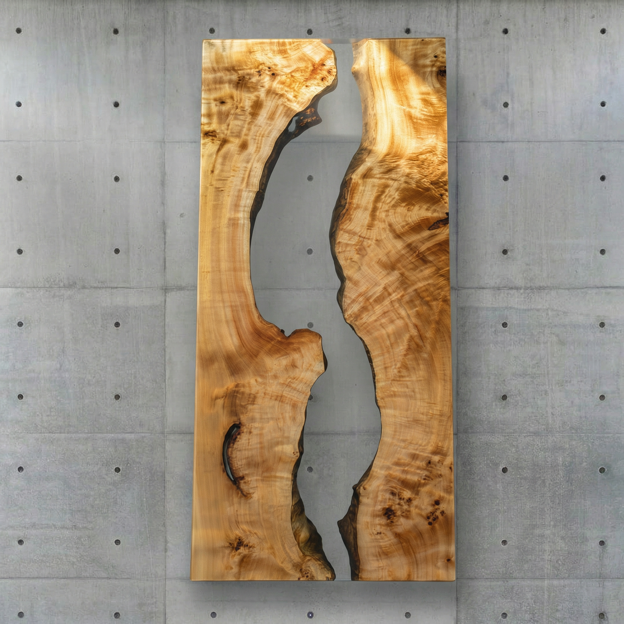 Crystawood Poplar Epoxy Resin Table - 82.7x35.4x2.4"