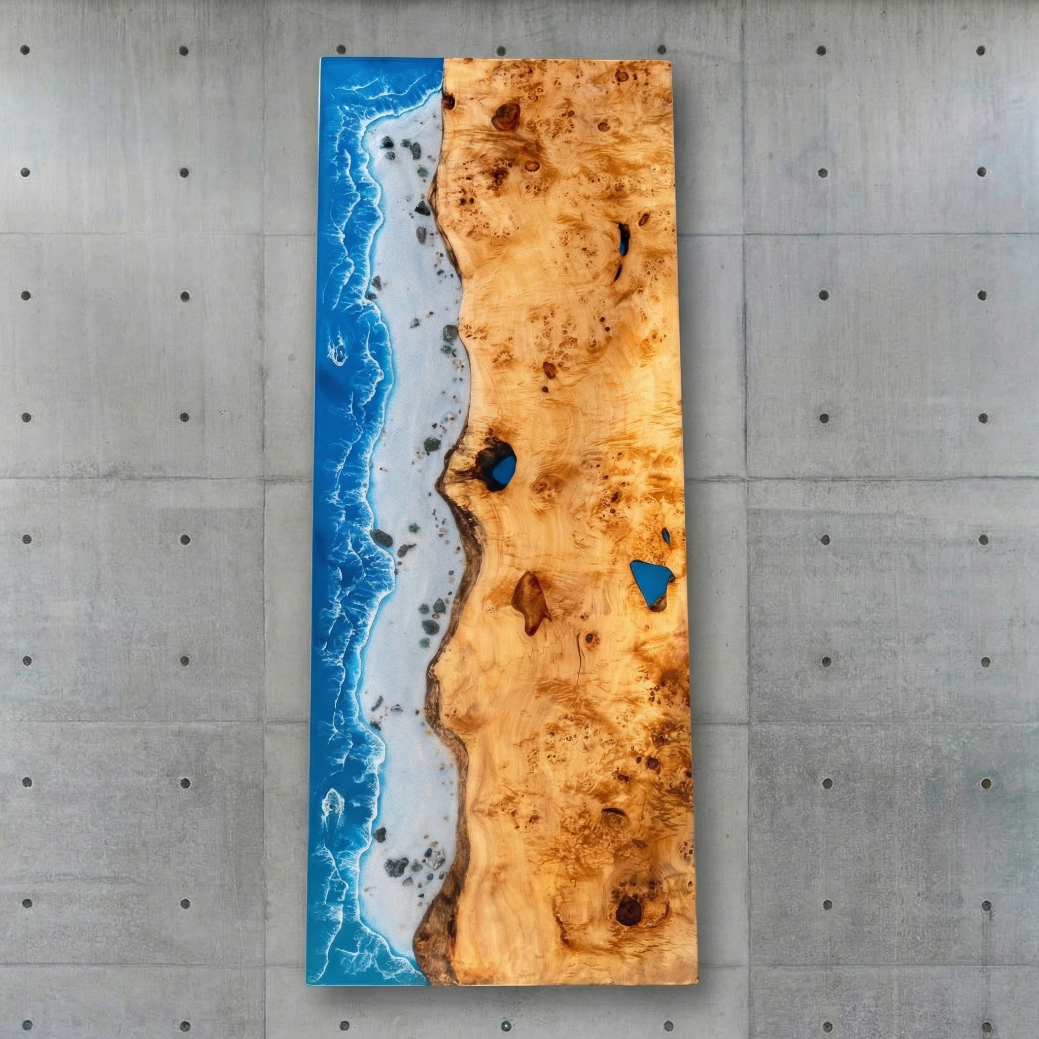 Crystawood Poplar Epoxy Resin Table - 98.4x35.4x2.2"