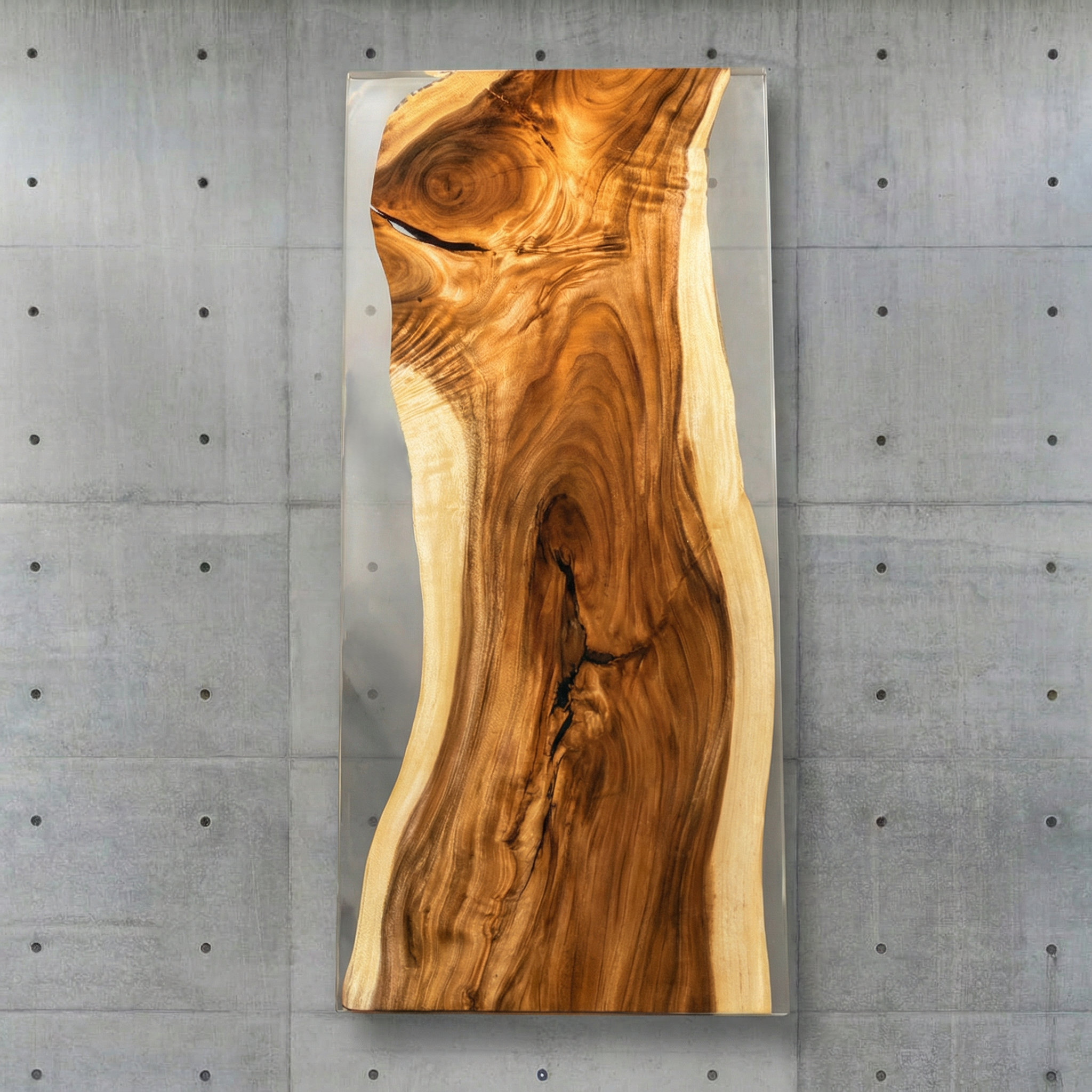 Crystawood Suar Wood Epoxy Resin Table - 78.7x31.5x2.0"