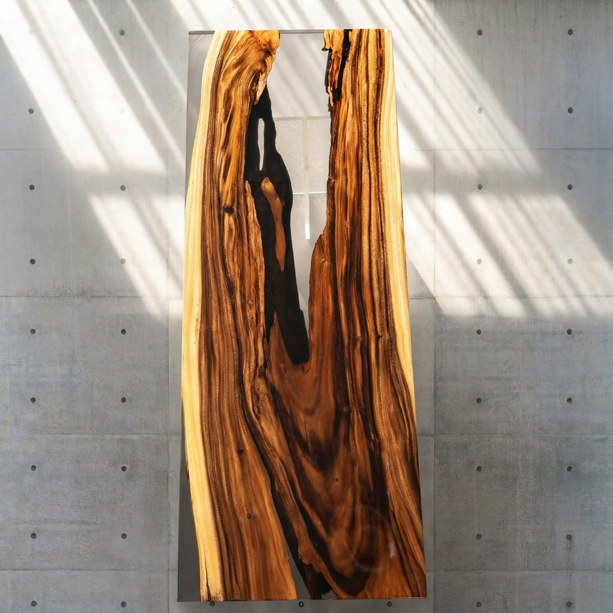 Crystawood Suar Wood Epoxy Resin Table - 90.6x33.5x2.2"