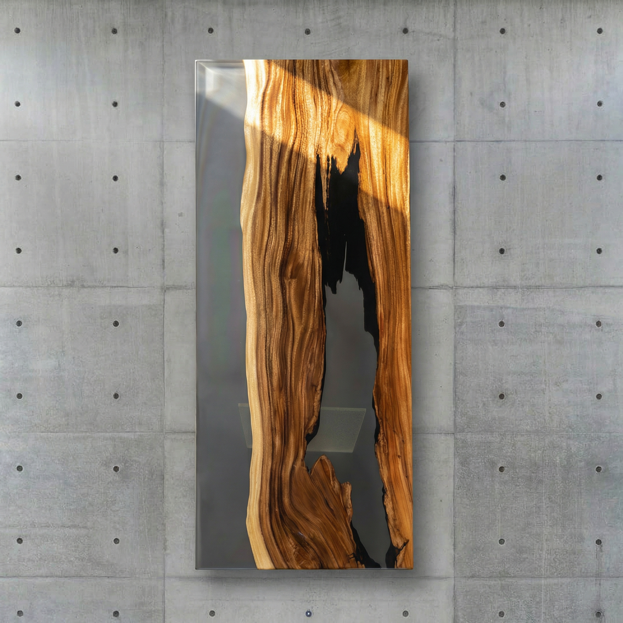 Crystawood Suar Wood Epoxy Resin Table - 110.2x39.4x2.0"