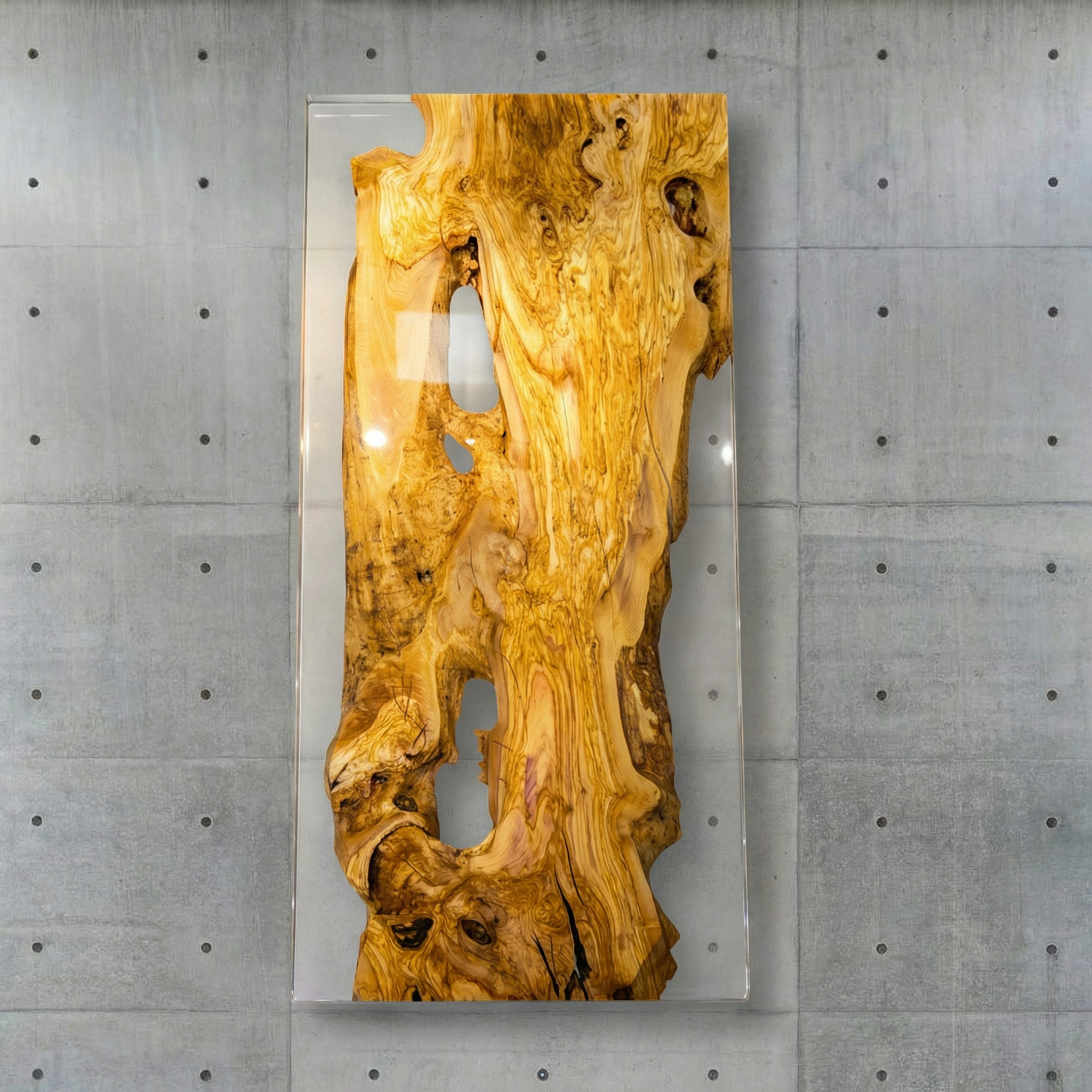 Crystawood Italian Olive Epoxy Resin Table - 78.5x31.5x2.4"