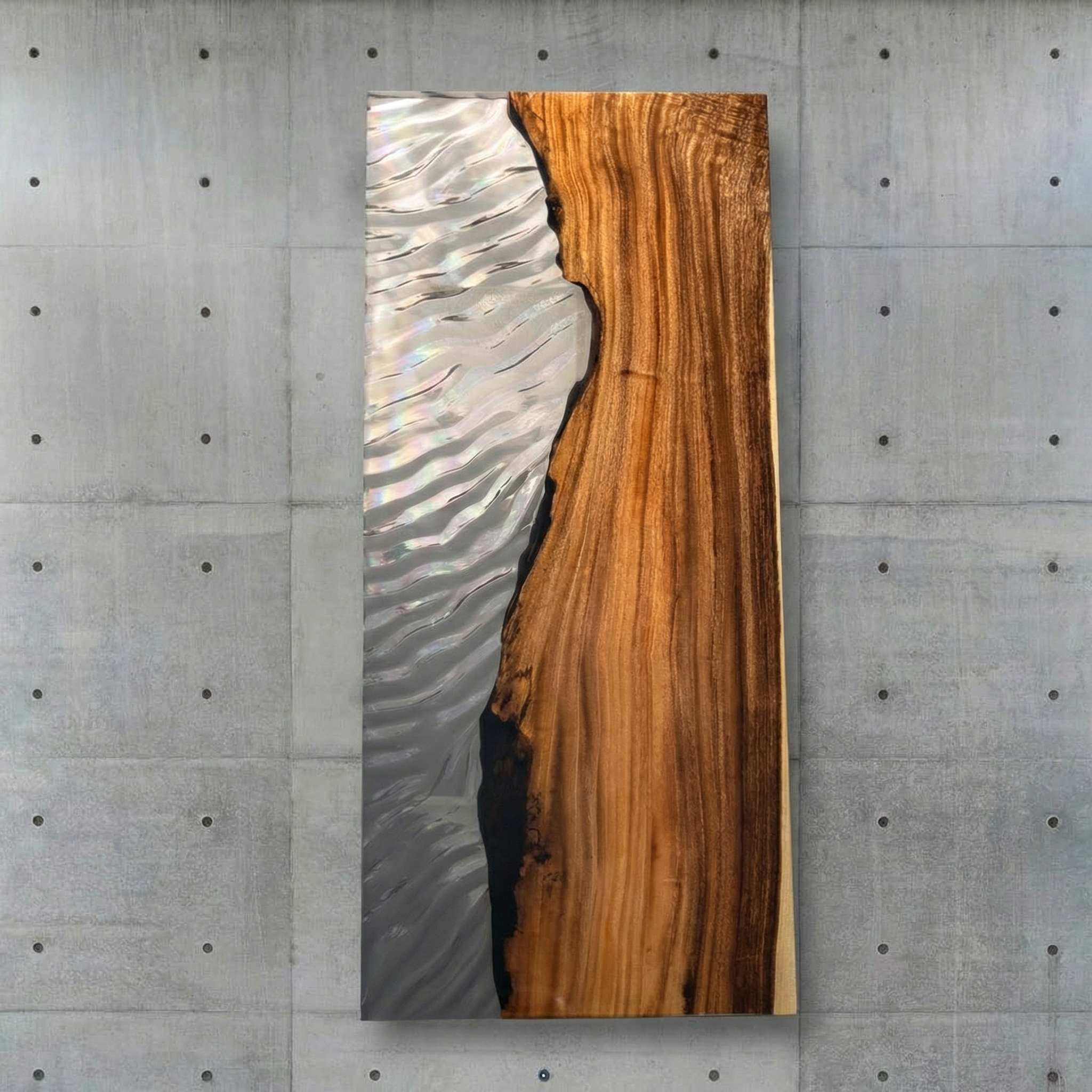 Crystawood Suar Wood Epoxy Resin Table - 78.7x31.5x2.2"