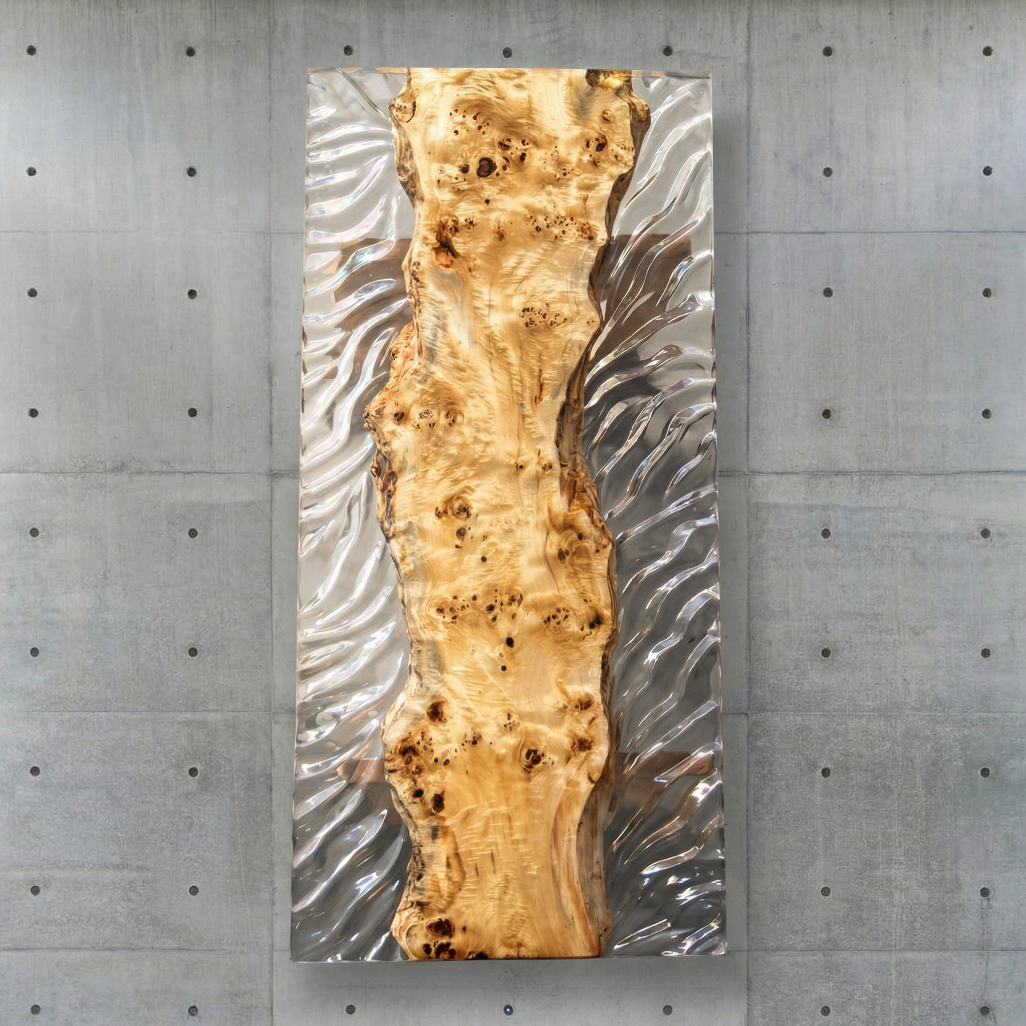 Crystawood Poplar Epoxy Resin Table - 74.0x31.5x2.4"