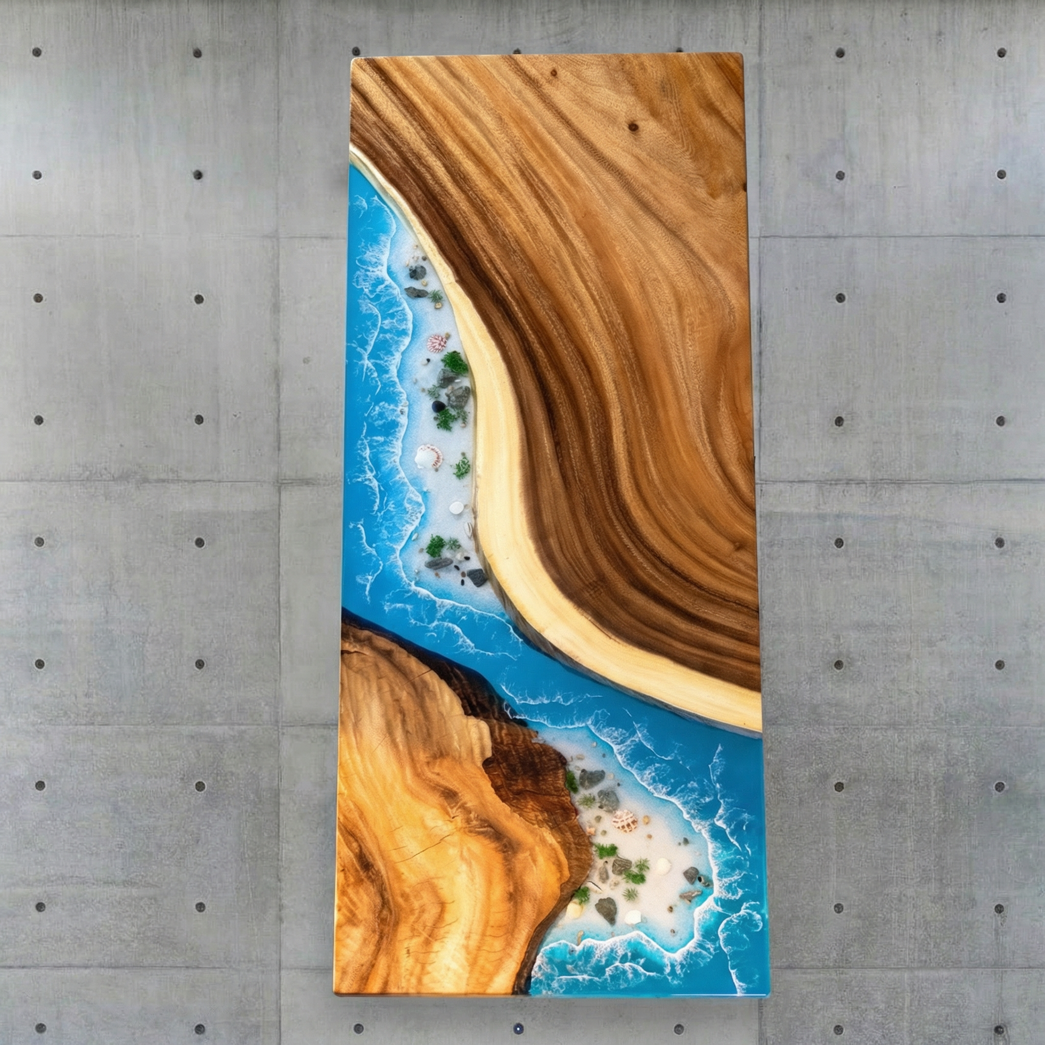 Crystawood Suar Wood Epoxy Resin Table - 70.9x27.6x2.0"