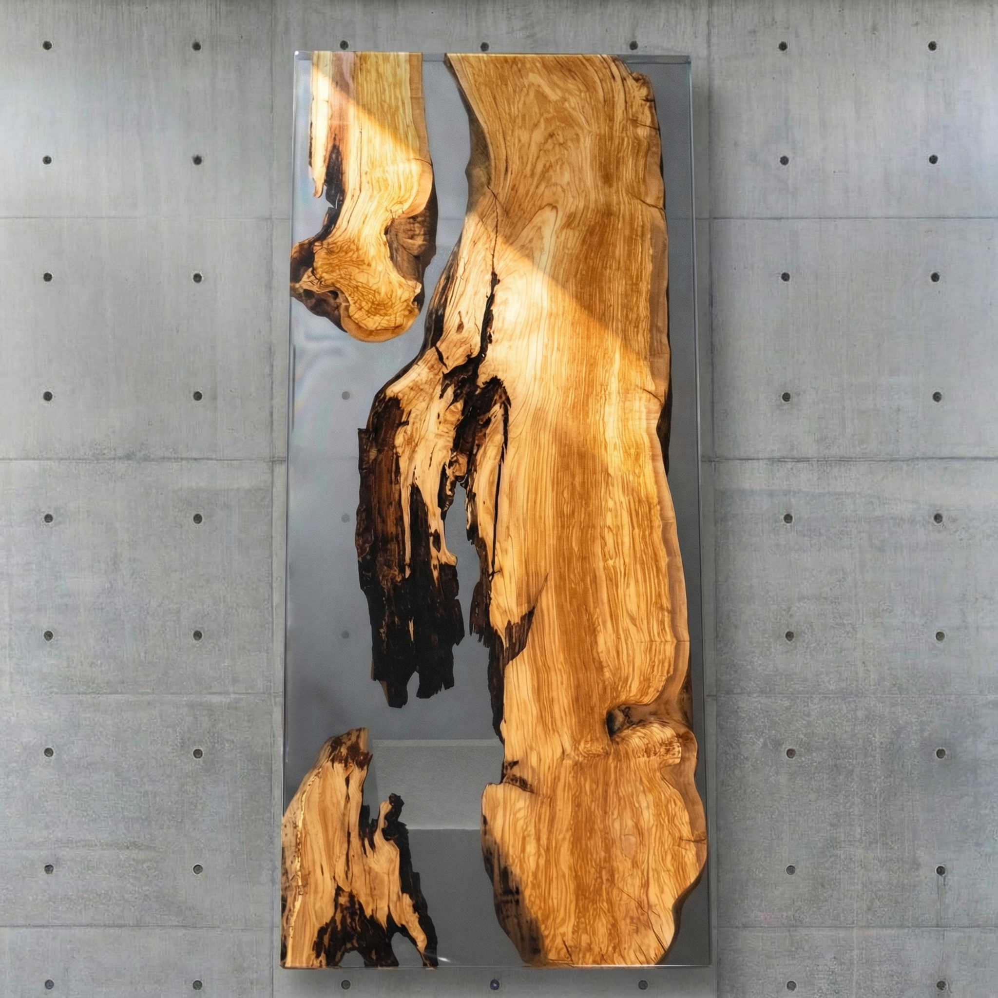 Crystawood Italian Olive Epoxy Resin Table - 102.4x35.4x2.4"