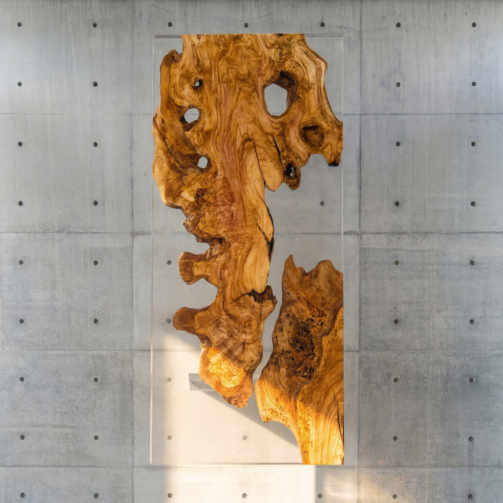 Crystawood Italian Olive Epoxy Resin Table - 90.6x36.4x2.0"