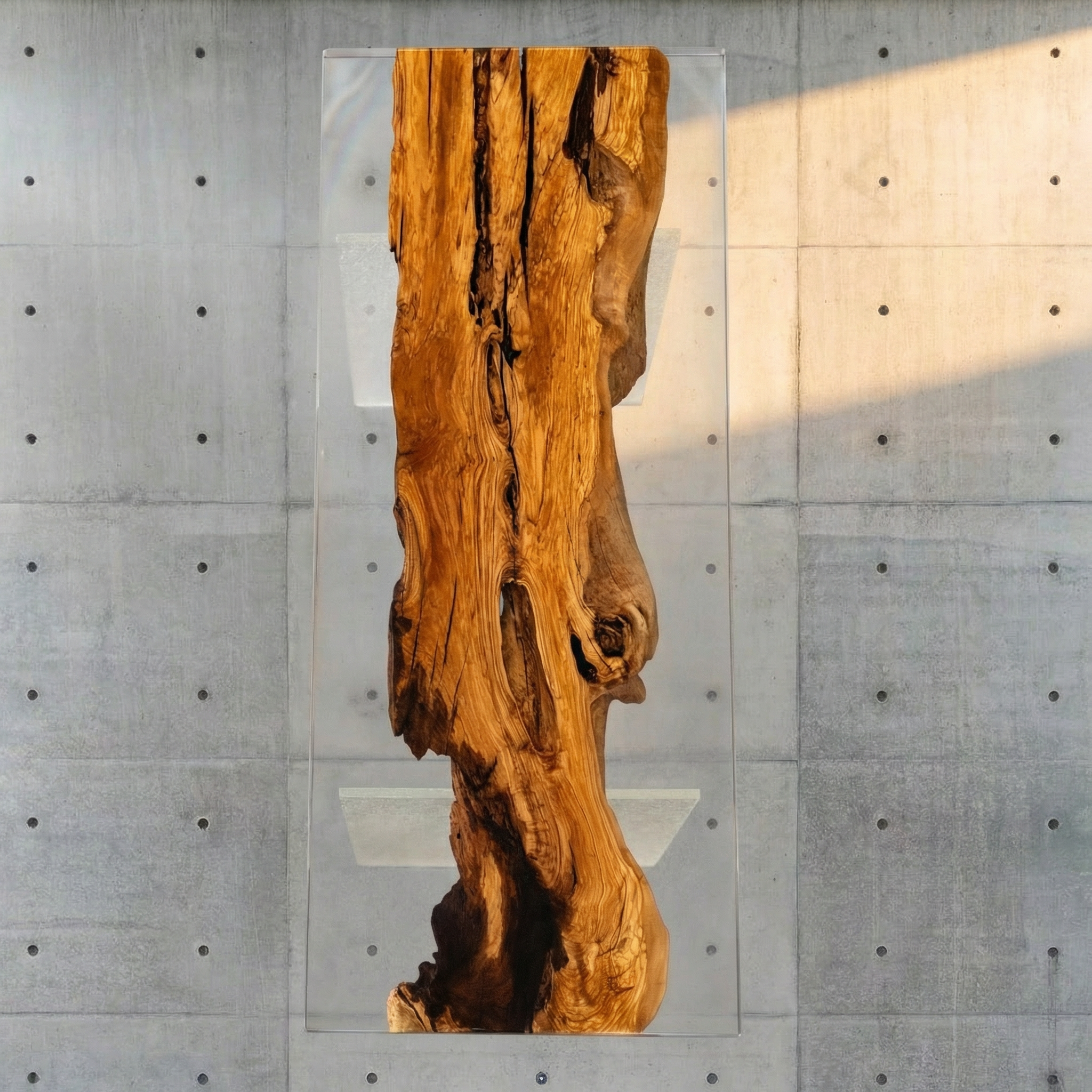 Crystawood Italian Olive Epoxy Resin Table - 70.9x27.6x2.4"