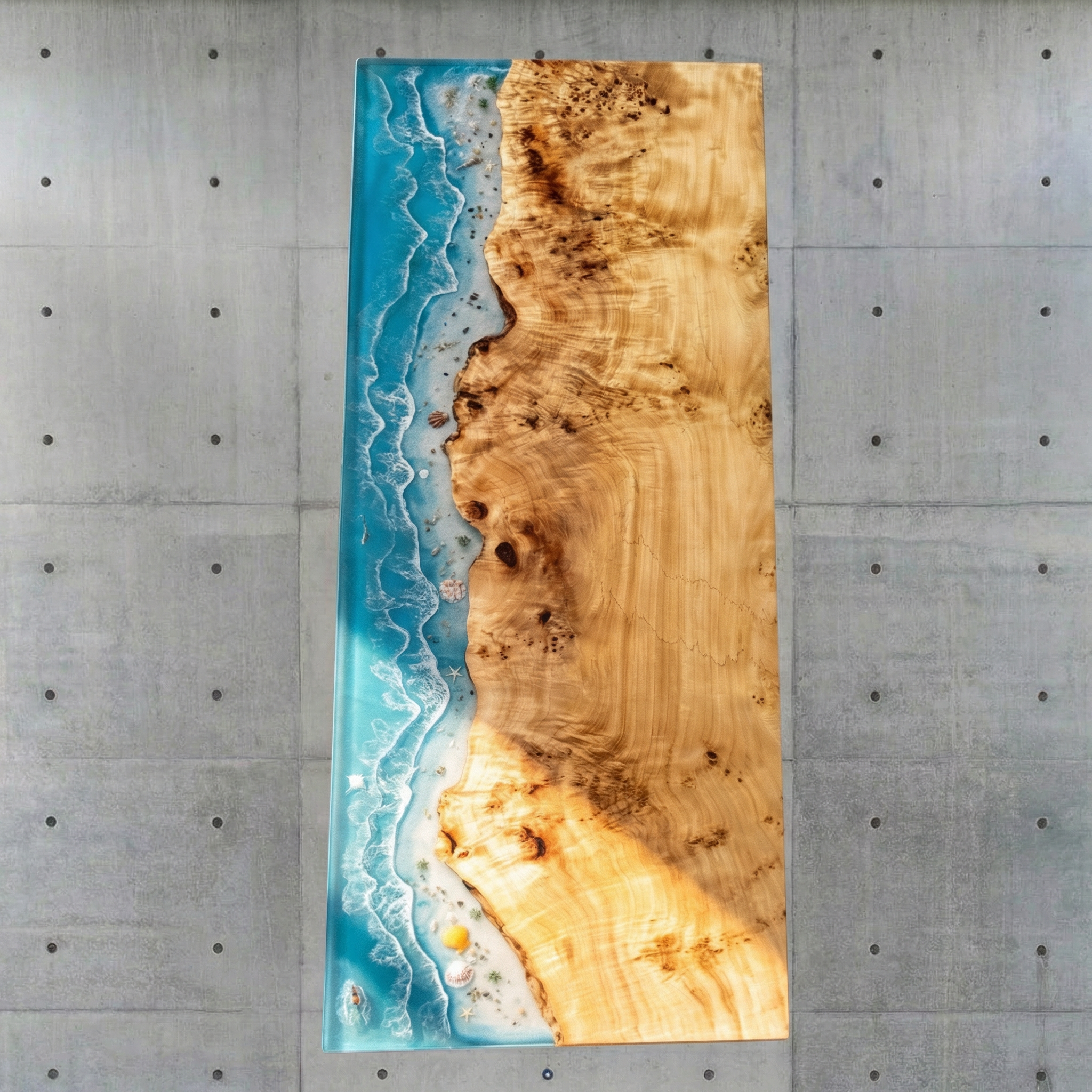 Crystawood Poplar Epoxy Resin Table - 94.3x35.4x2.0"