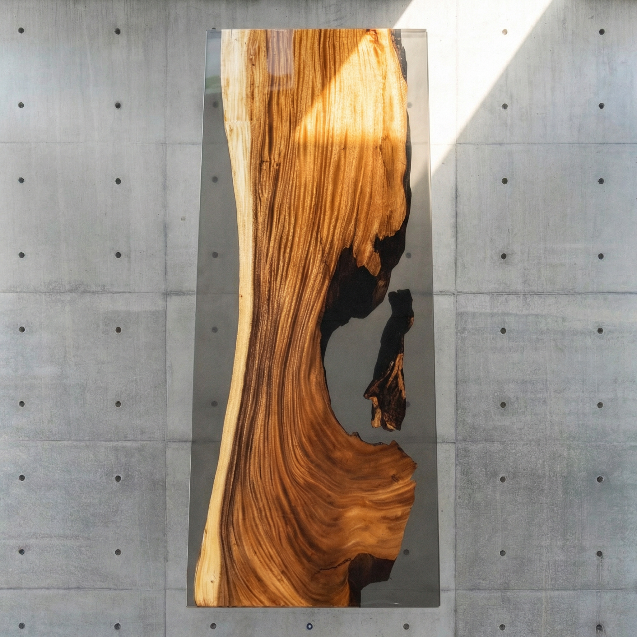 Crystawood Suar Wood Epoxy Resin Table - 102.4x35.4x2.0"