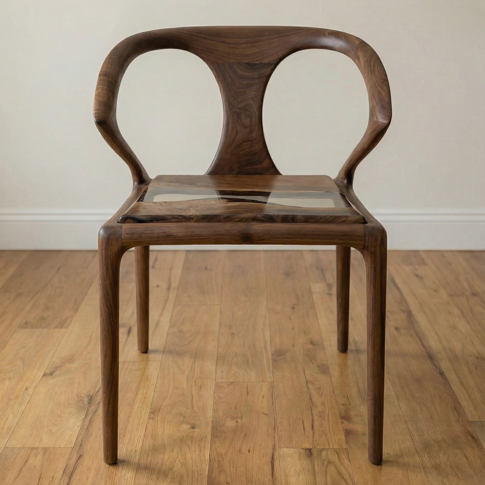 American Black Walnut & Epoxy Resin Ripple Chair