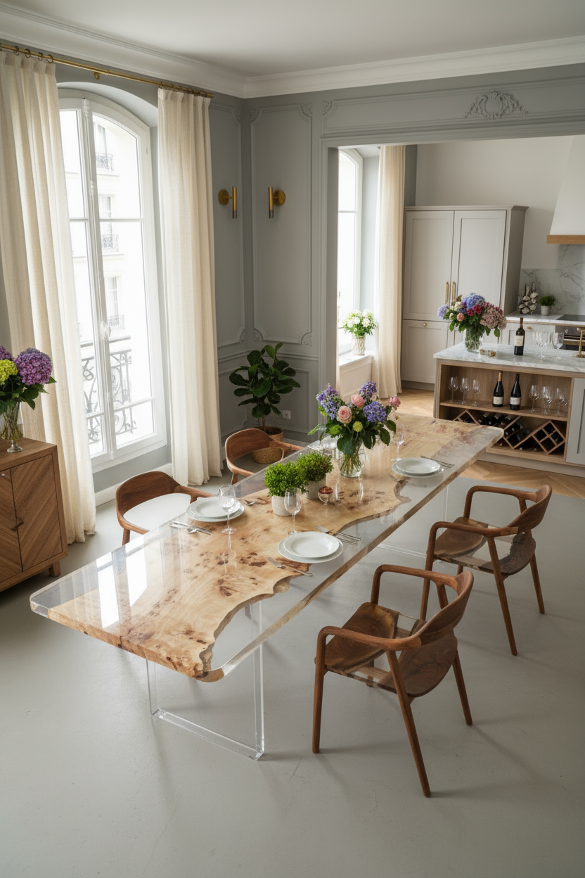 Poplar Epoxy Resin Table | Contemporary Handmade Design
