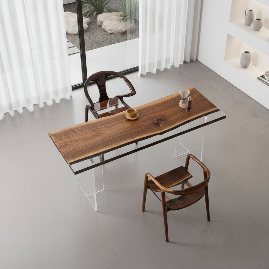 American Black Walnut Resin Table | Premium Handmade Dining Furniture