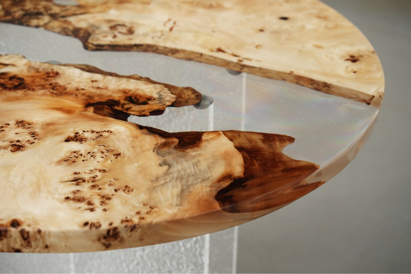 Poplar Epoxy Resin Round Table | Custom Handmade Contemporary Design