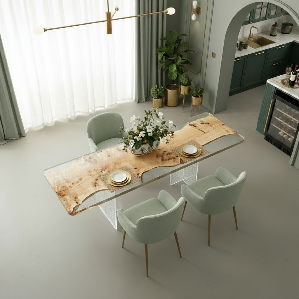Poplar Epoxy Resin Table | Contemporary Handmade Design