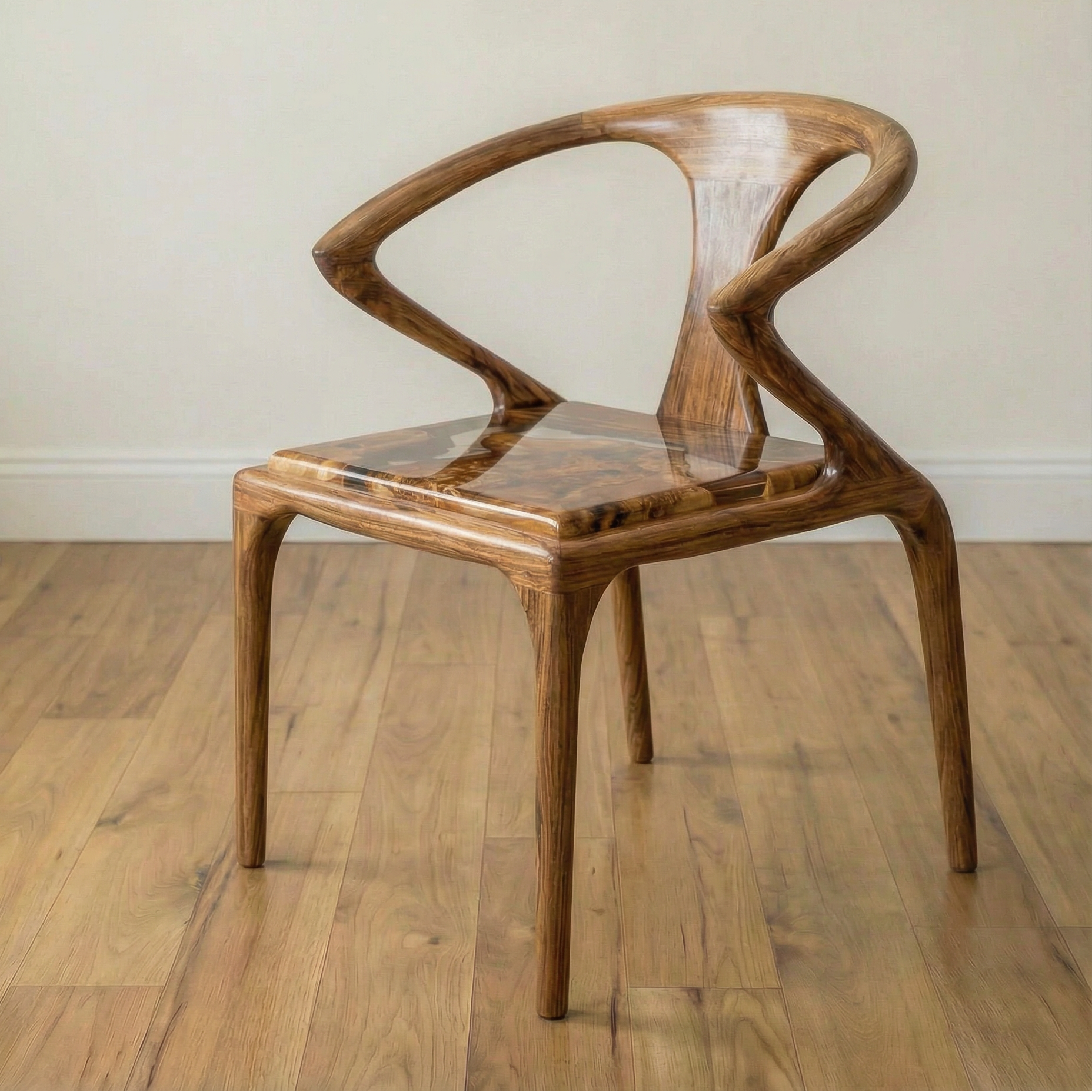 Zingana & Epoxy Resin Ripple Chair