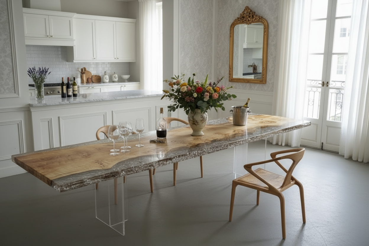 Poplar Epoxy Resin Table | Contemporary Handmade Design