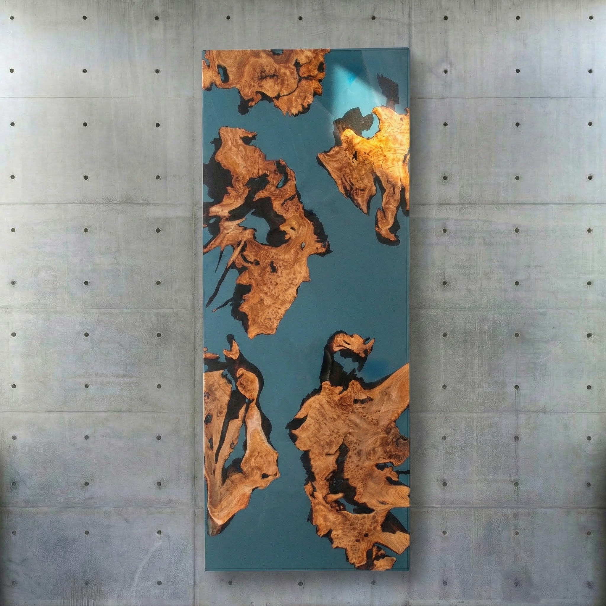 Crystawood Burr Oak Epoxy Resin Table - 70.9x31.5x1.8"