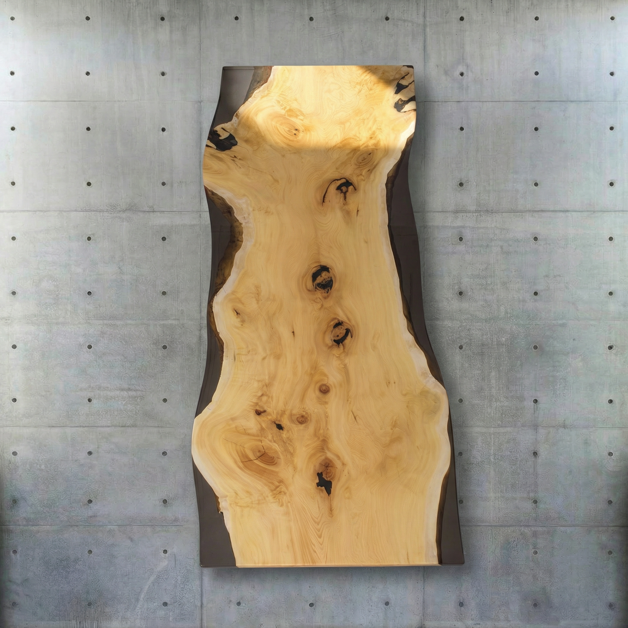 Crystawood Japanese Torreya Epoxy Resin Table - 96.5x39.4x2.0"