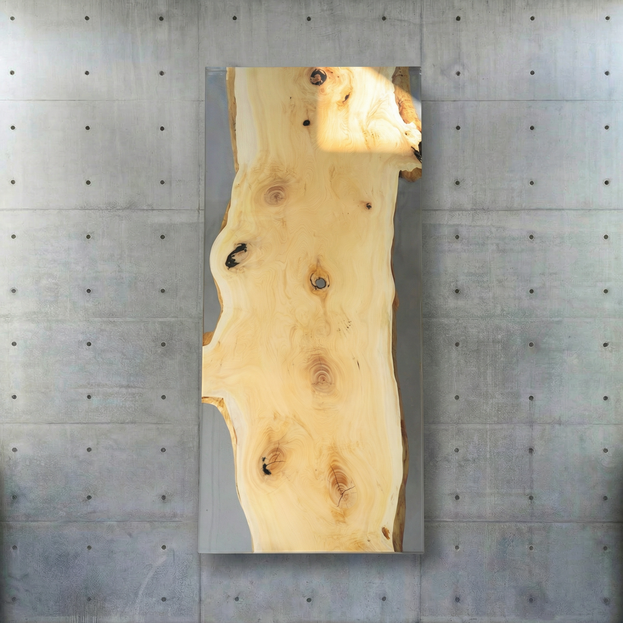 Crystawood Japanese Torreya Epoxy Resin Table - 96.3x40.4x2.2"