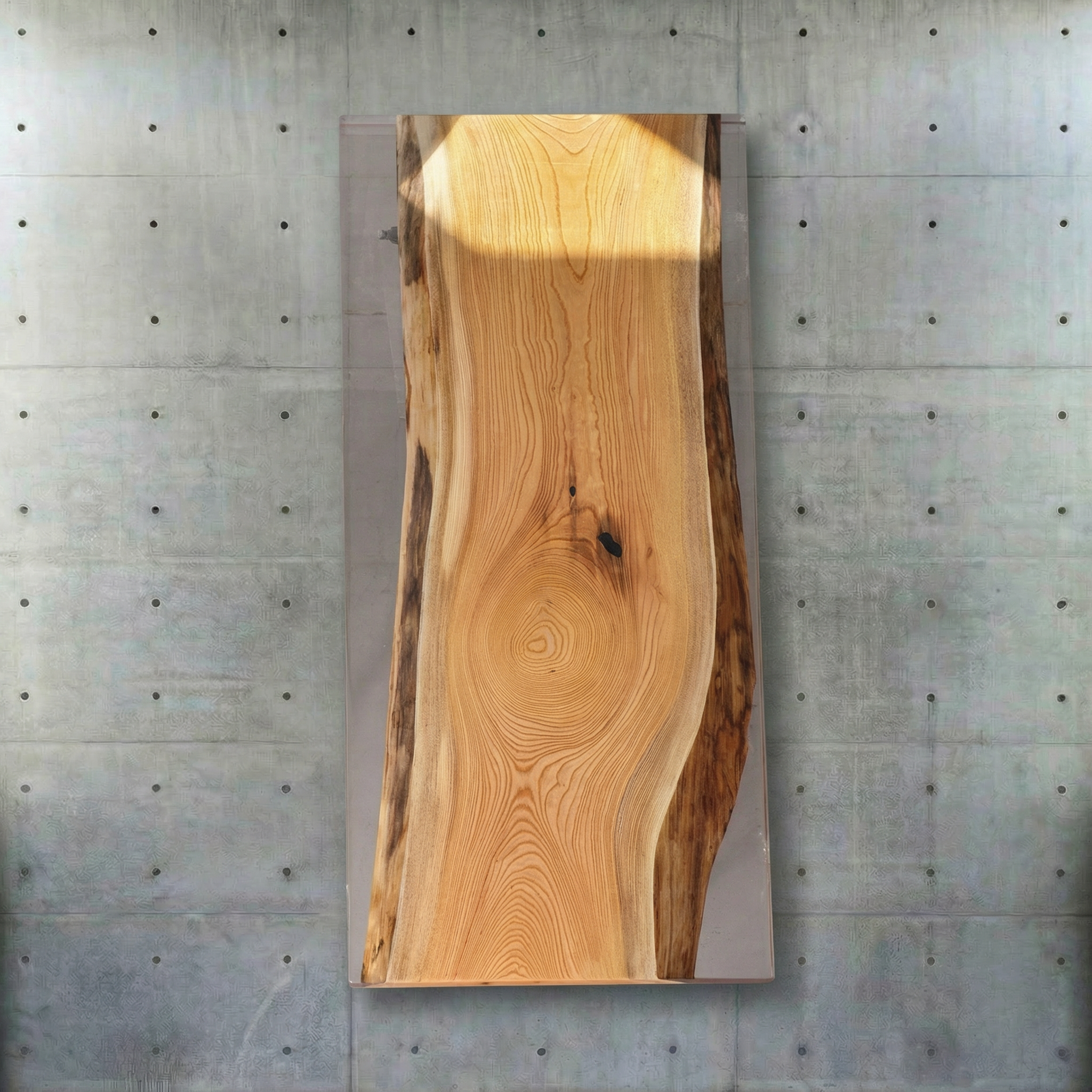 Crystawood Japanese Zelkova Epoxy Resin Table - 63.0x27.6x2.2"