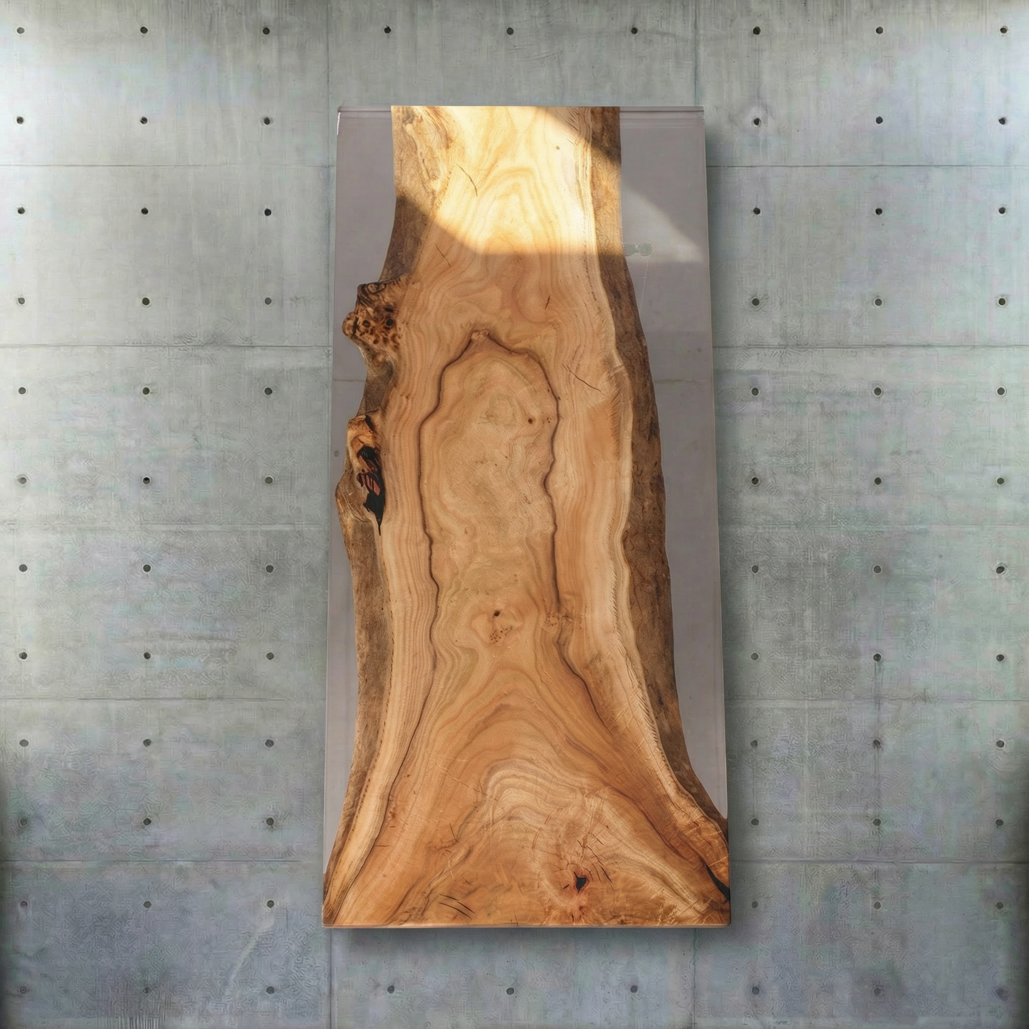Crystawood Japanese Torreya Epoxy Resin Table - 78.7x35.4x1.8"