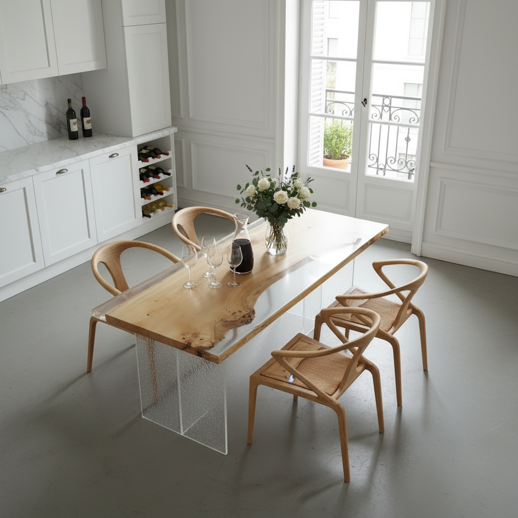 Poplar Epoxy Resin Table | Contemporary Handmade Design