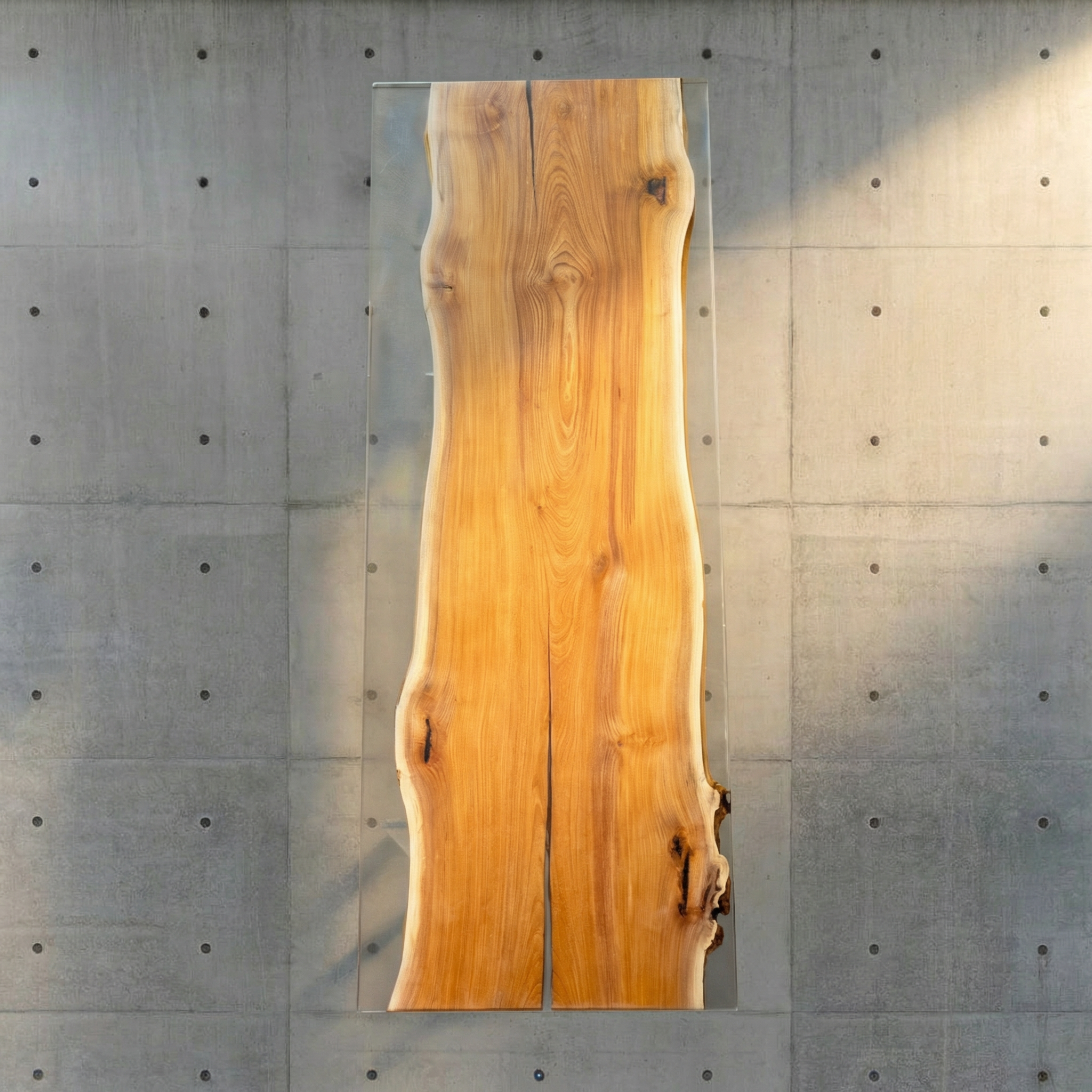 Crystawood Japanese Zelkova Epoxy Resin Table - 86.2x31.5x1.8"