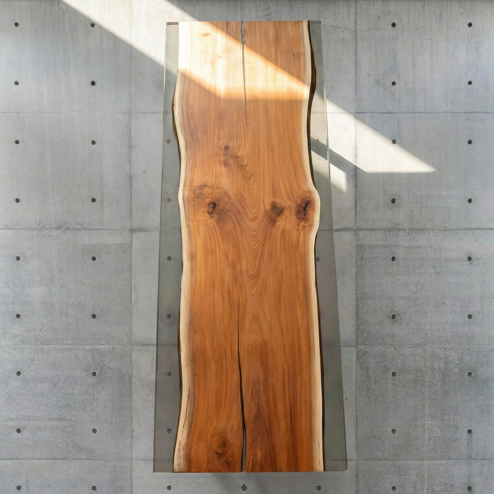 Crystawood Japanese zelkova Epoxy Resin Table - 86.6x31.5x1.8"