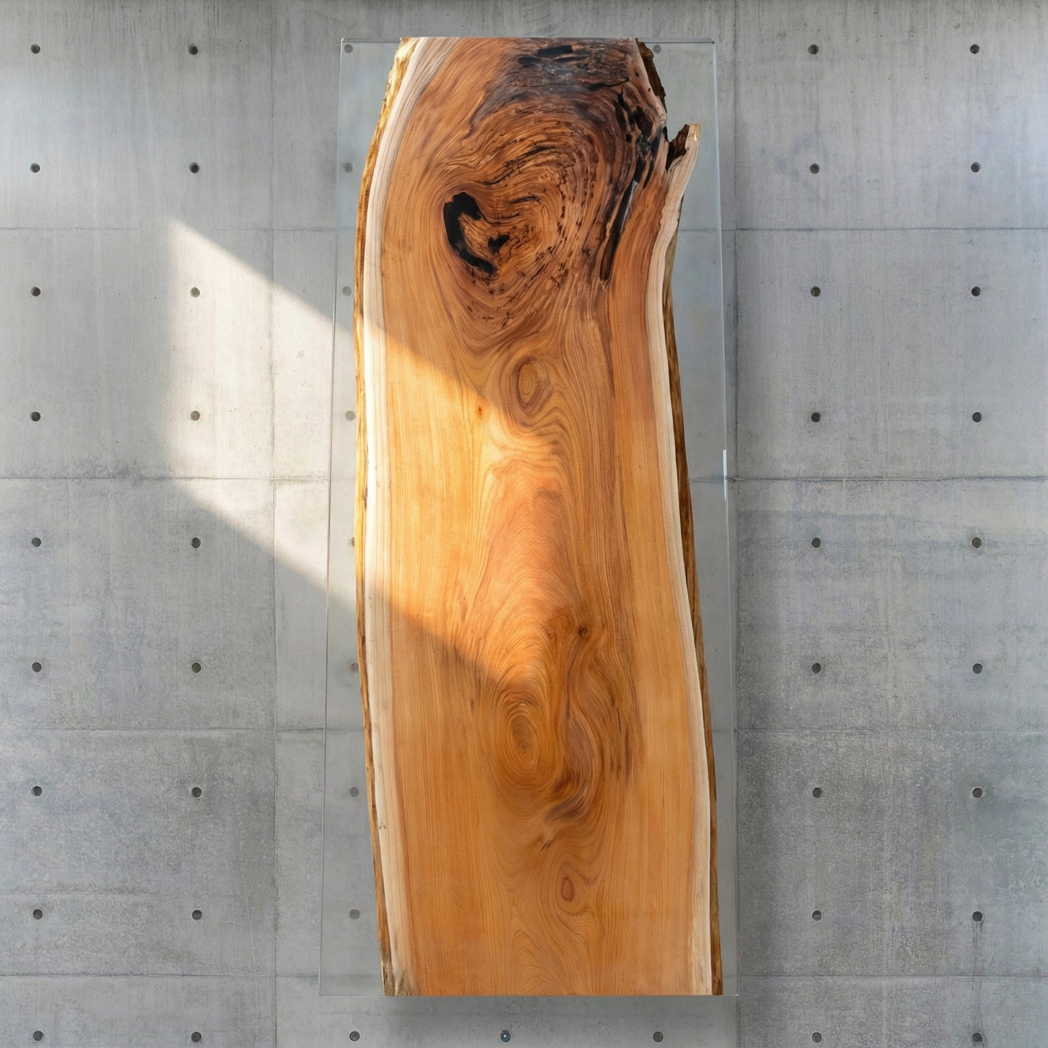 Crystawood Japanese Zelkova Epoxy Resin Table - 88.6x35.4x1.8"