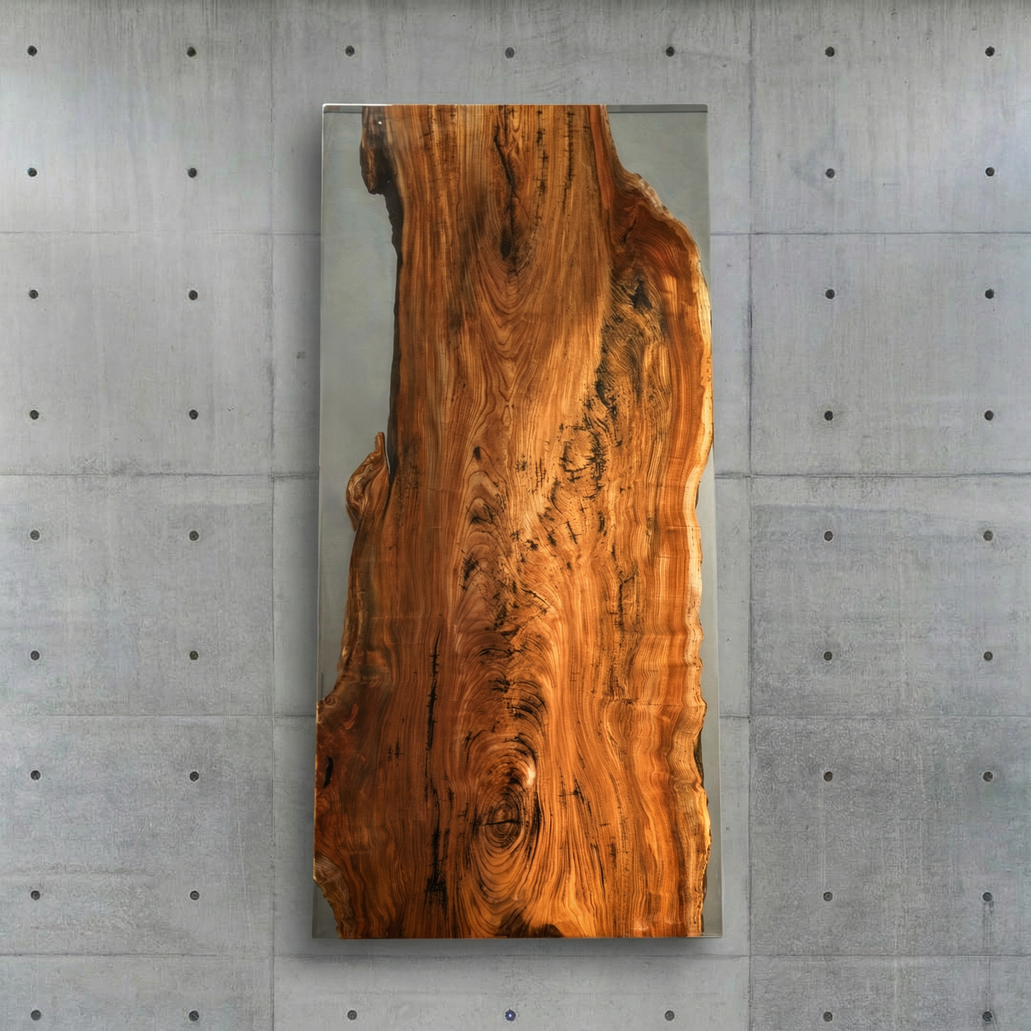 Crystawood Japanese Zelkova Epoxy Resin Table - 93.7x39.2x3.0"