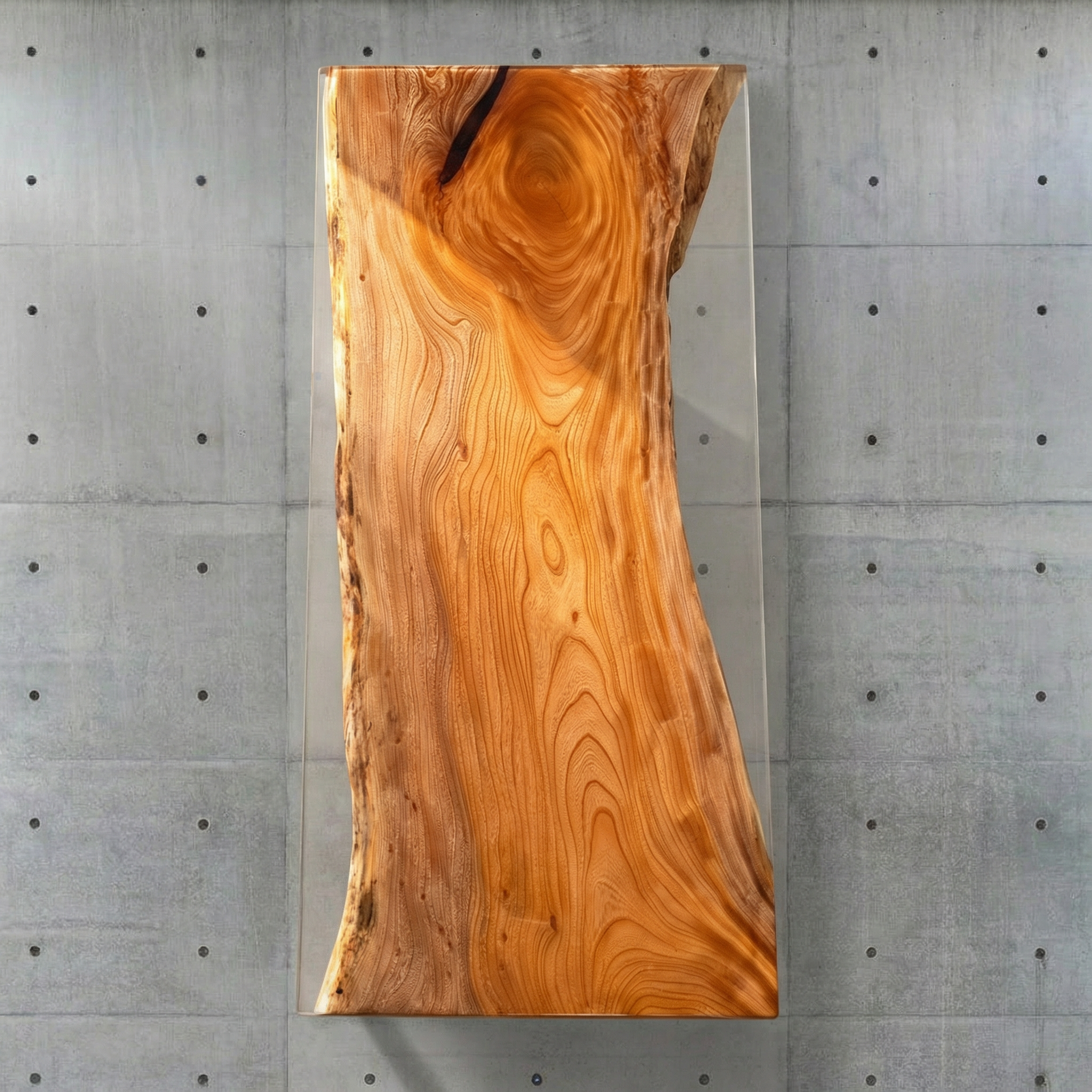 Crystawood Japanese Zelkova Epoxy Resin Table - 78.7x35.4x2.2"