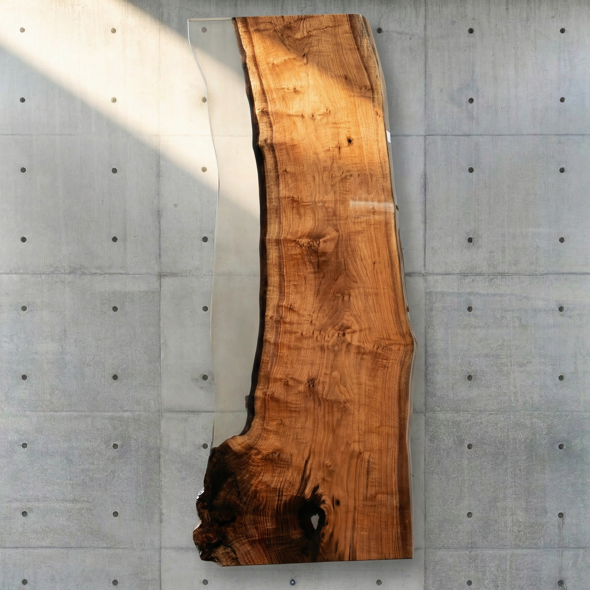 Crystawood American Black Walnut Epoxy Resin Table - 102.2x35.0x1.8"