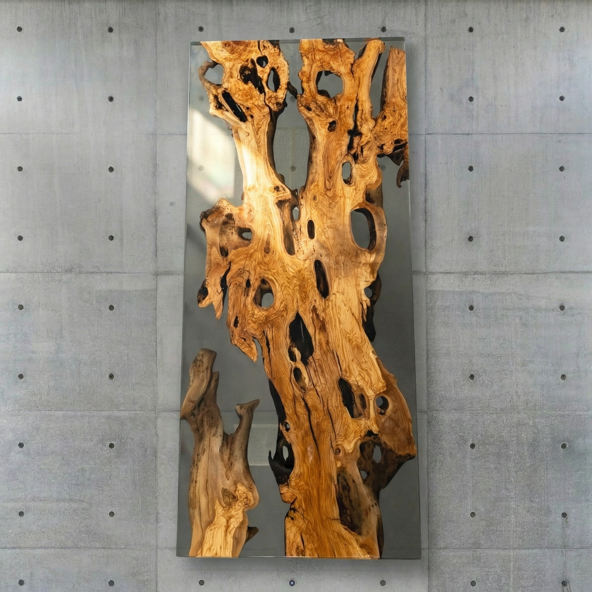 Crystawood Italian Olive Epoxy Resin Table - 110.0x39.4x2.2"