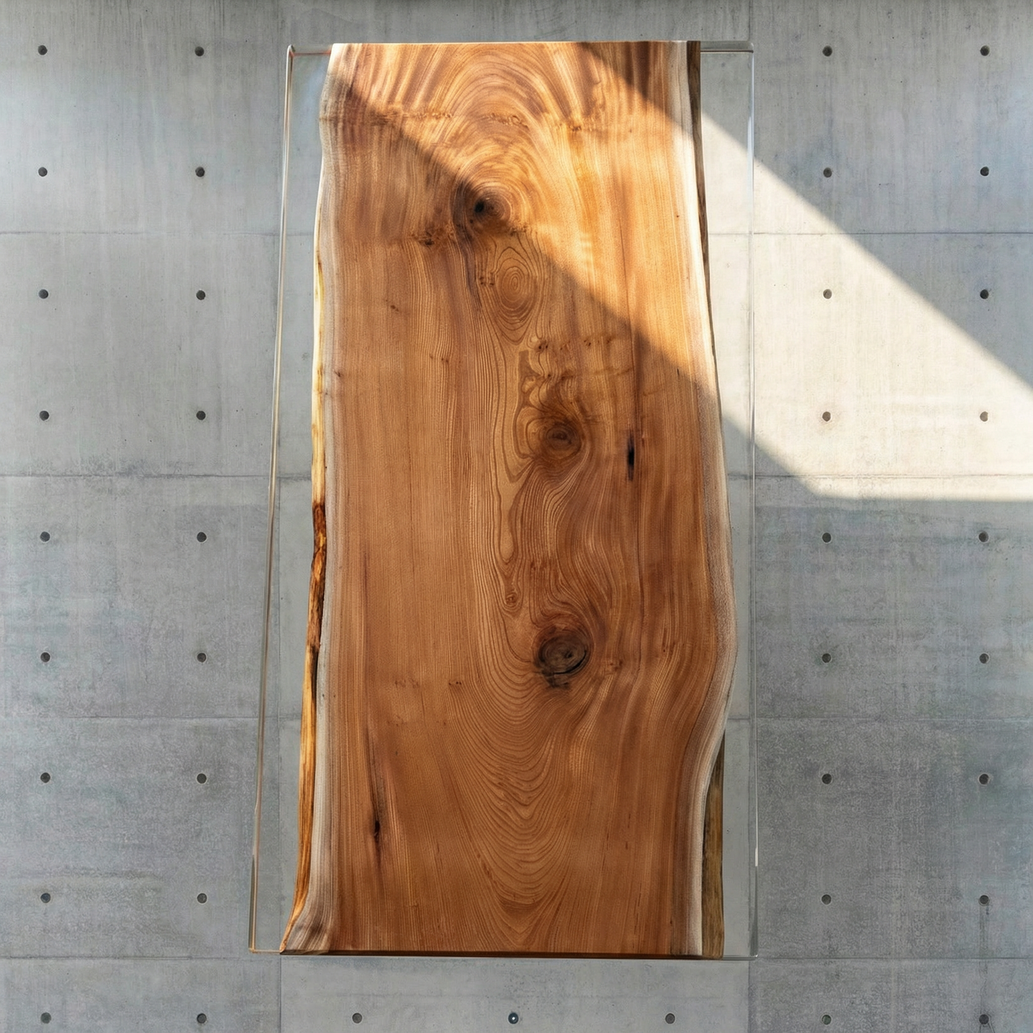 Crystawood Japanese Zelkova Epoxy Resin Table - 63.0x31.5x2.5"