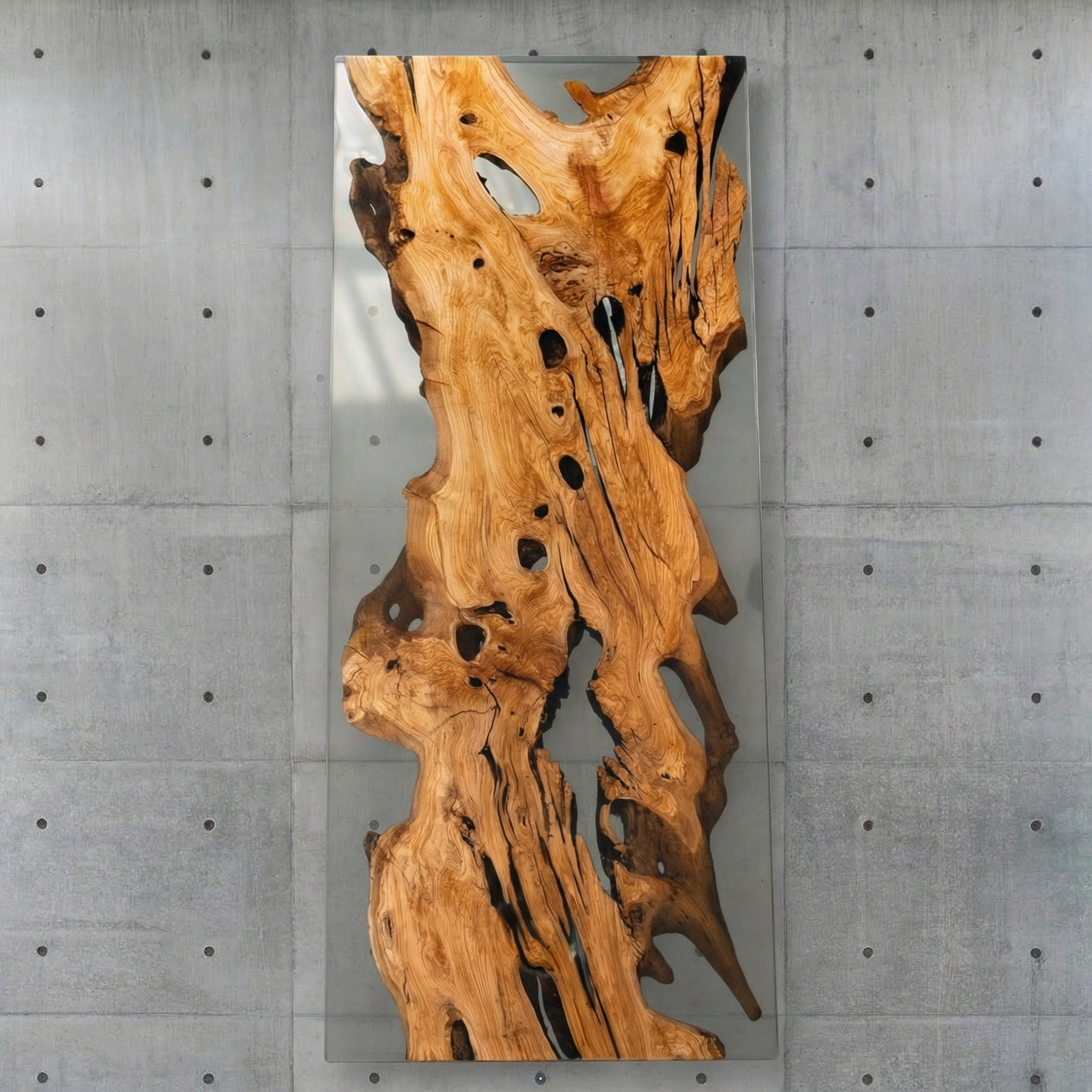 Crystawood Italian Olive Epoxy Resin Table - 125.2x41.3x2.3"