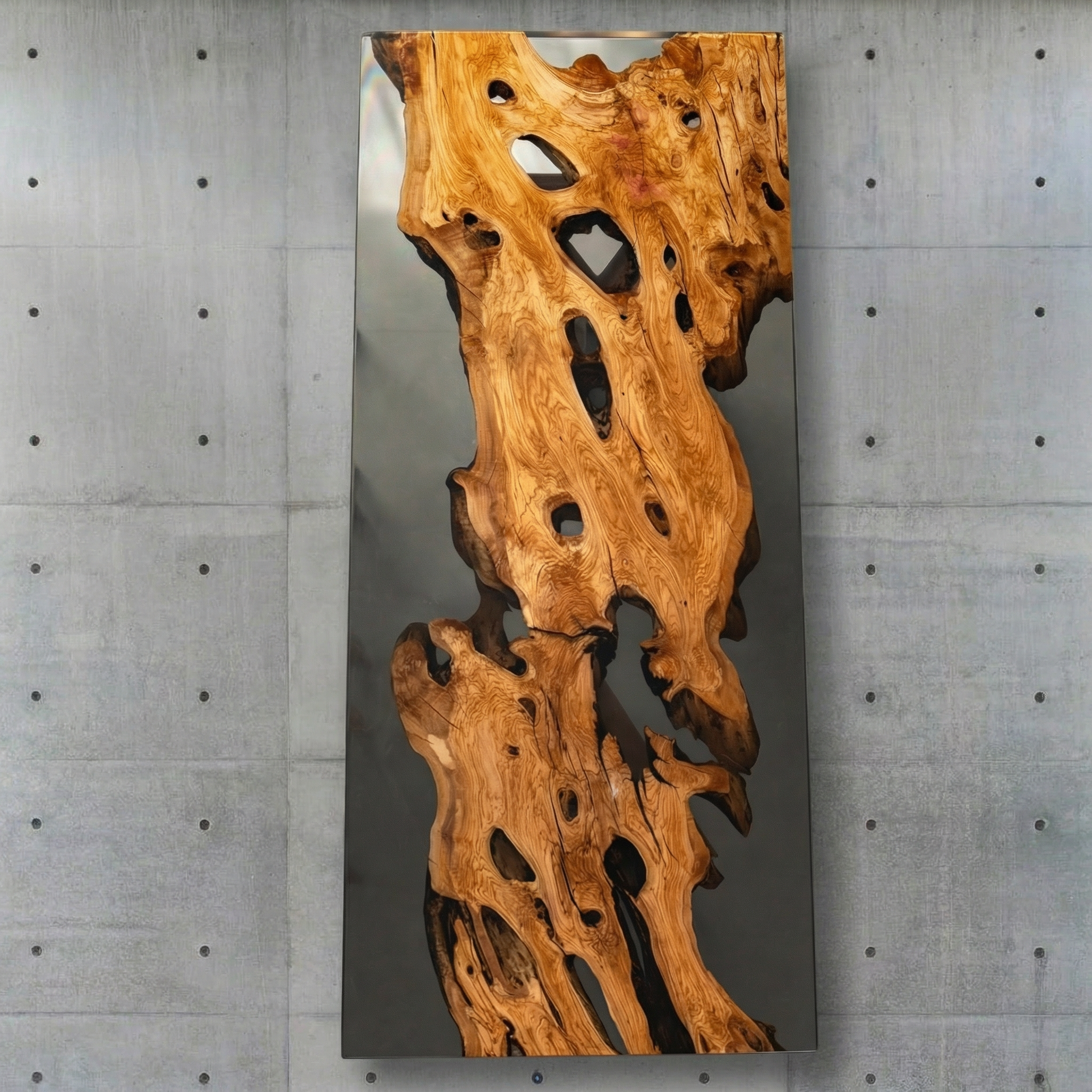 Crystawood Italian Olive Epoxy Resin Table - 126.0x43.3x2.2"