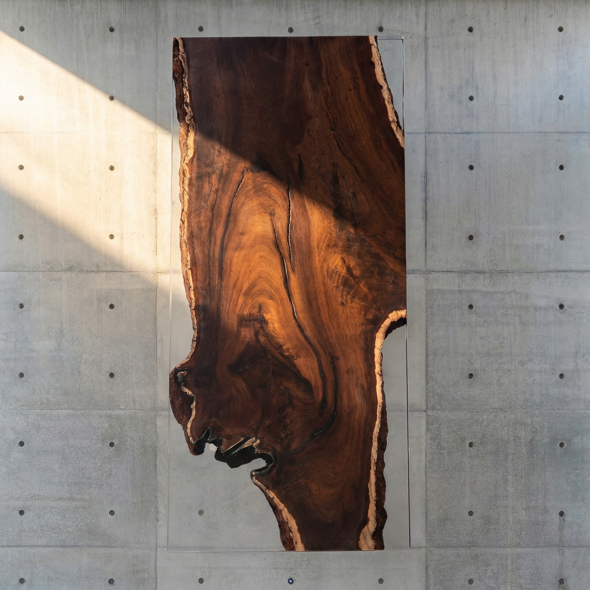 Crystawood Ebony Epoxy Resin Table - 86.6x35.4x2.0"