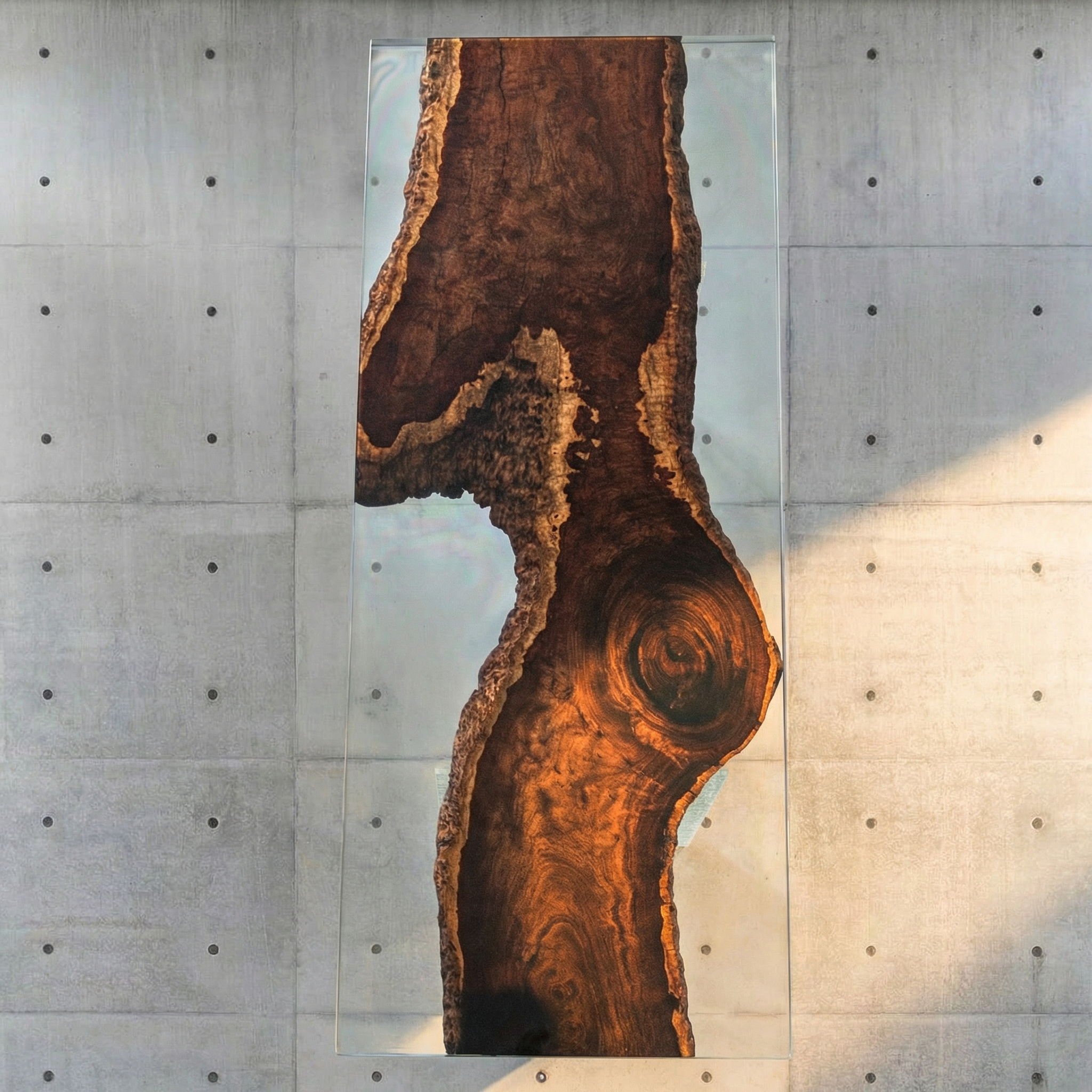 Crystawood Ebony Epoxy Resin Table - 102.4x35.4x2.2"