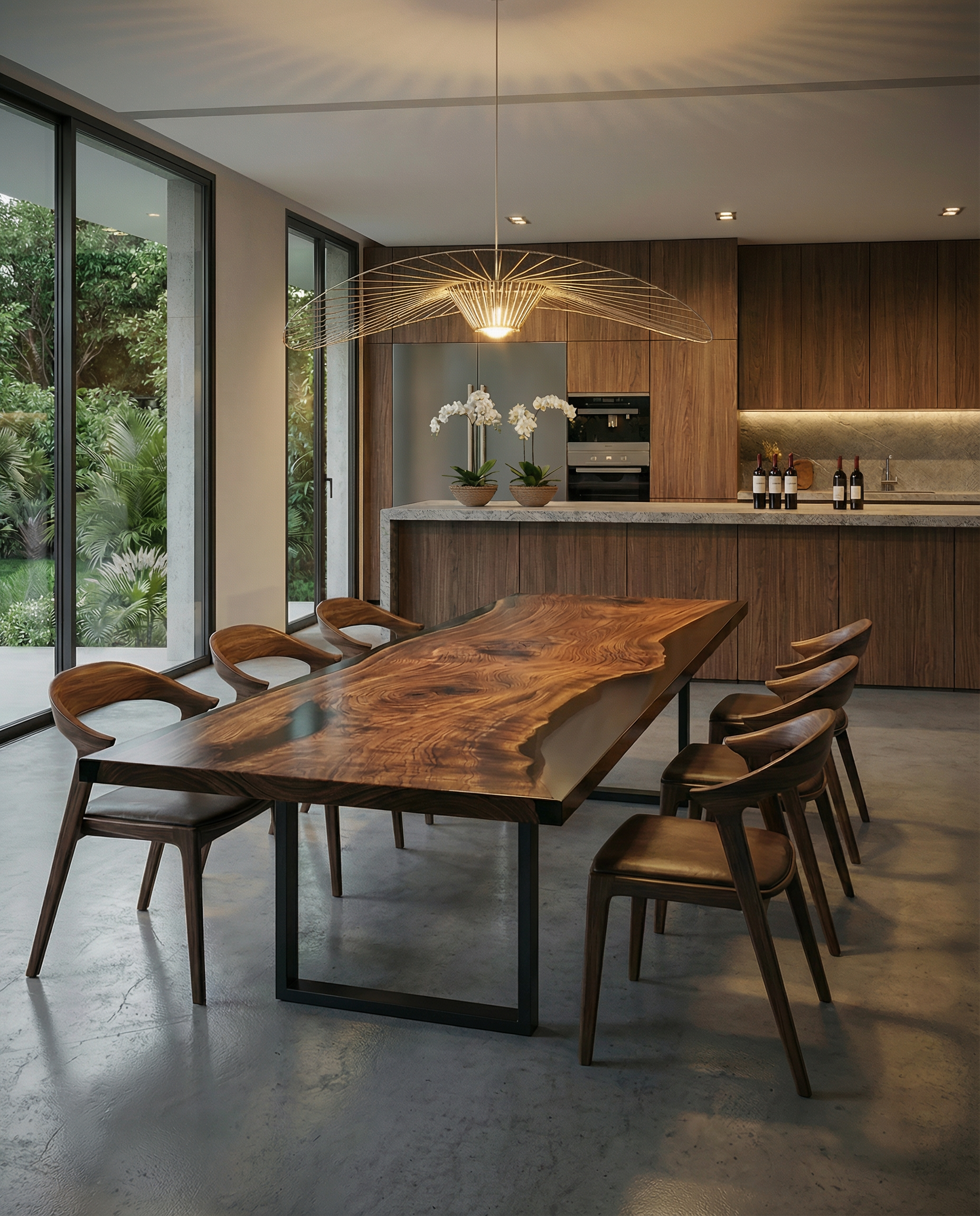 American Black Walnut Resin Table | Premium Handmade Dining Furniture