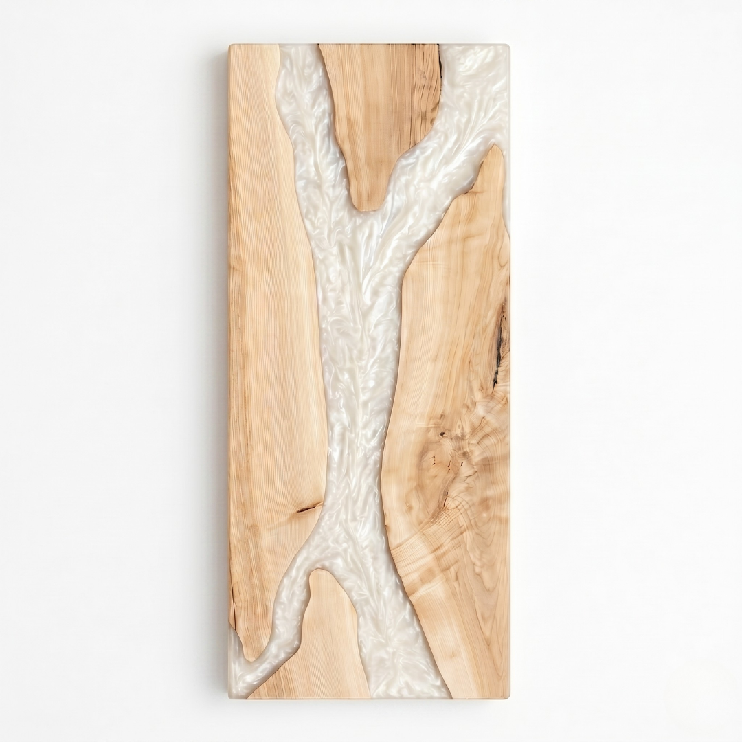 Ash Wood White River Epoxy Table