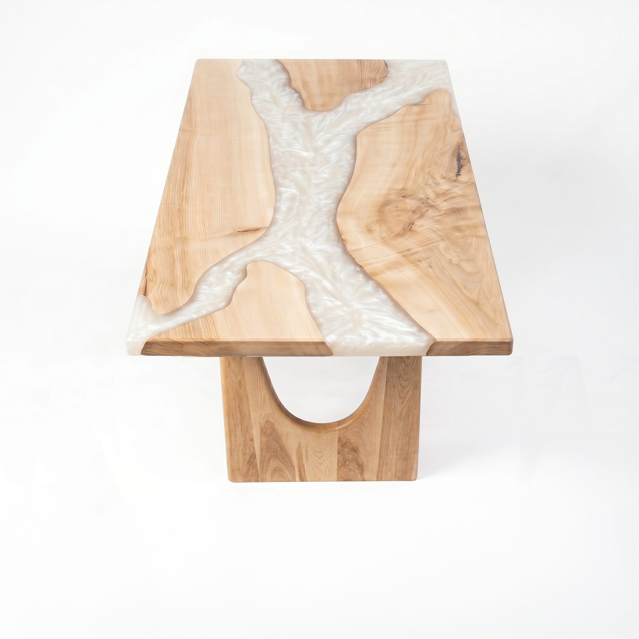 Ash Wood White River Epoxy Table
