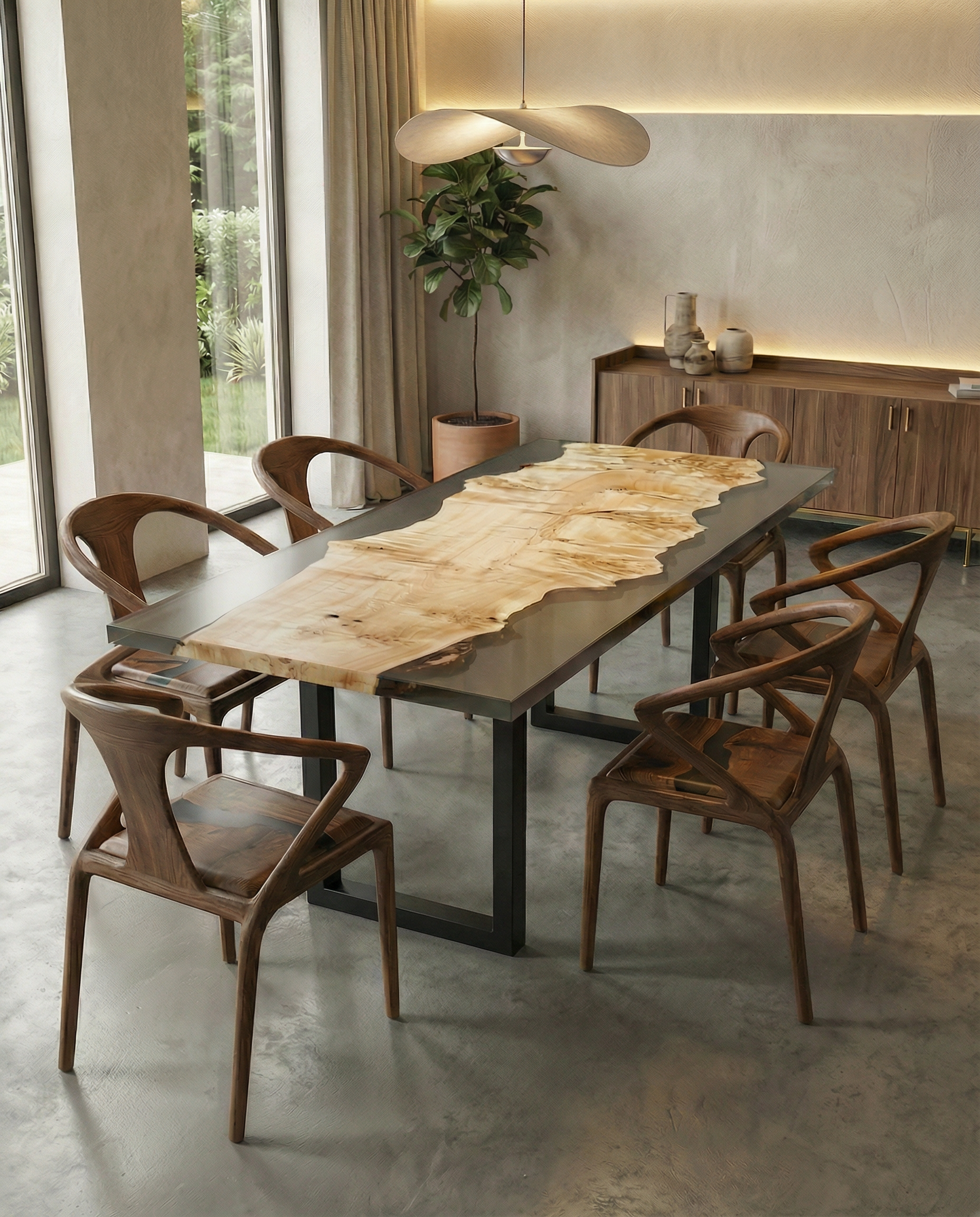 Poplar Epoxy Resin Table | Contemporary Handmade Design