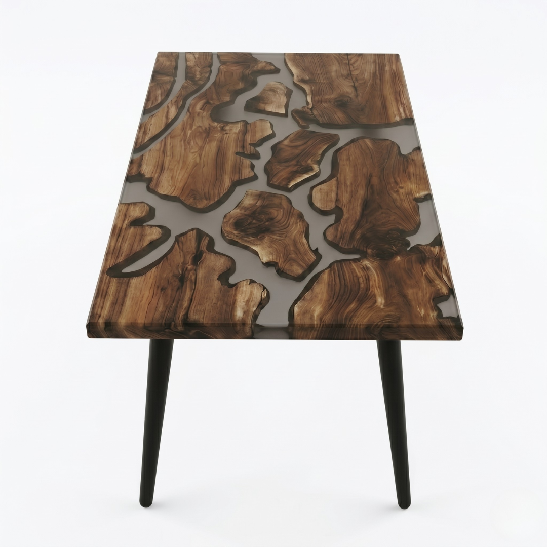 American Black Walnut Grey Epoxy Dining Table