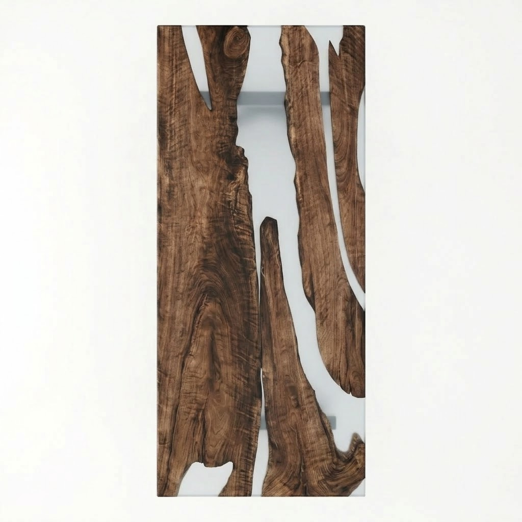 American Black Walnut Grey Epoxy Dining River Table