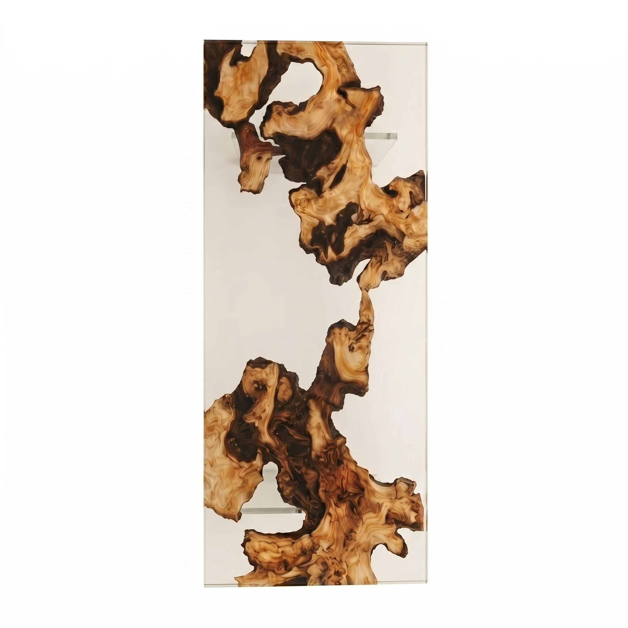 Burr Oak Clear Epoxy Wood Dining Table