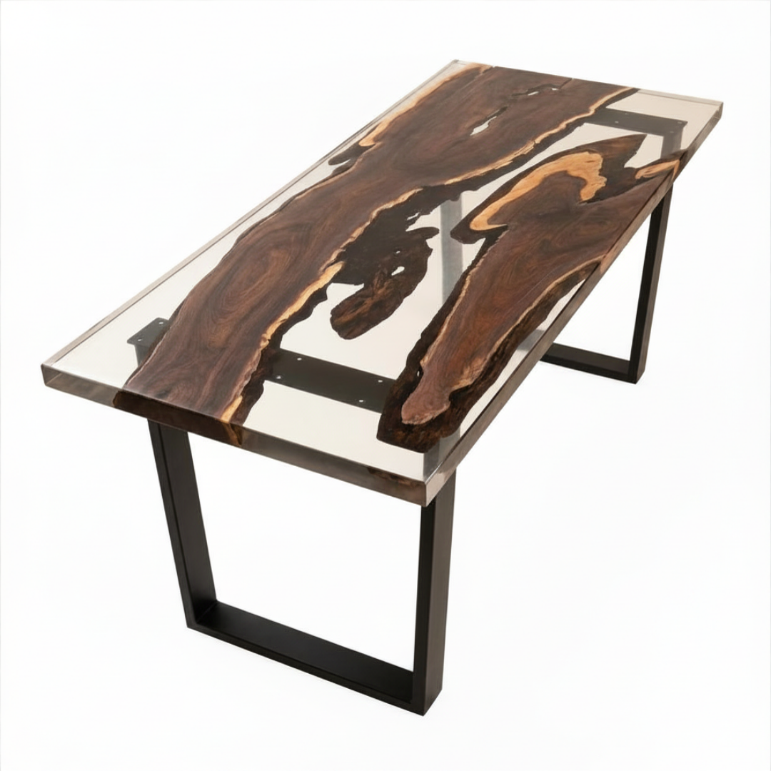 Ebony Clear Epoxy Dining Table