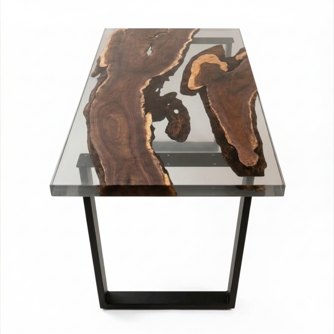 Ebony Clear Epoxy Dining Table