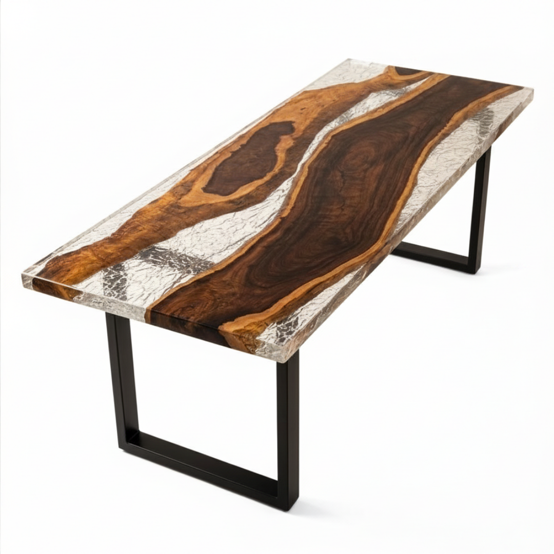 Ebony Crystal Epoxy Dining Table